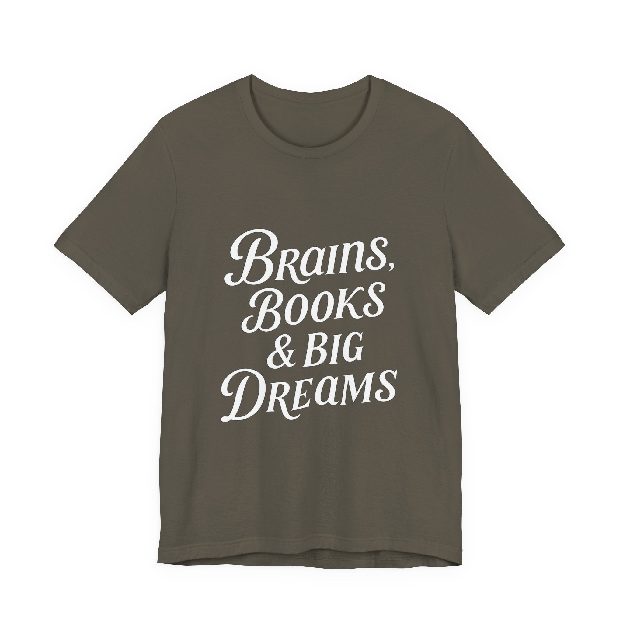 Brainiac Tee, Book Lover Shirt, Big Dreams T-Shirt, Unisex Graphic Top, Intellectual Clothing