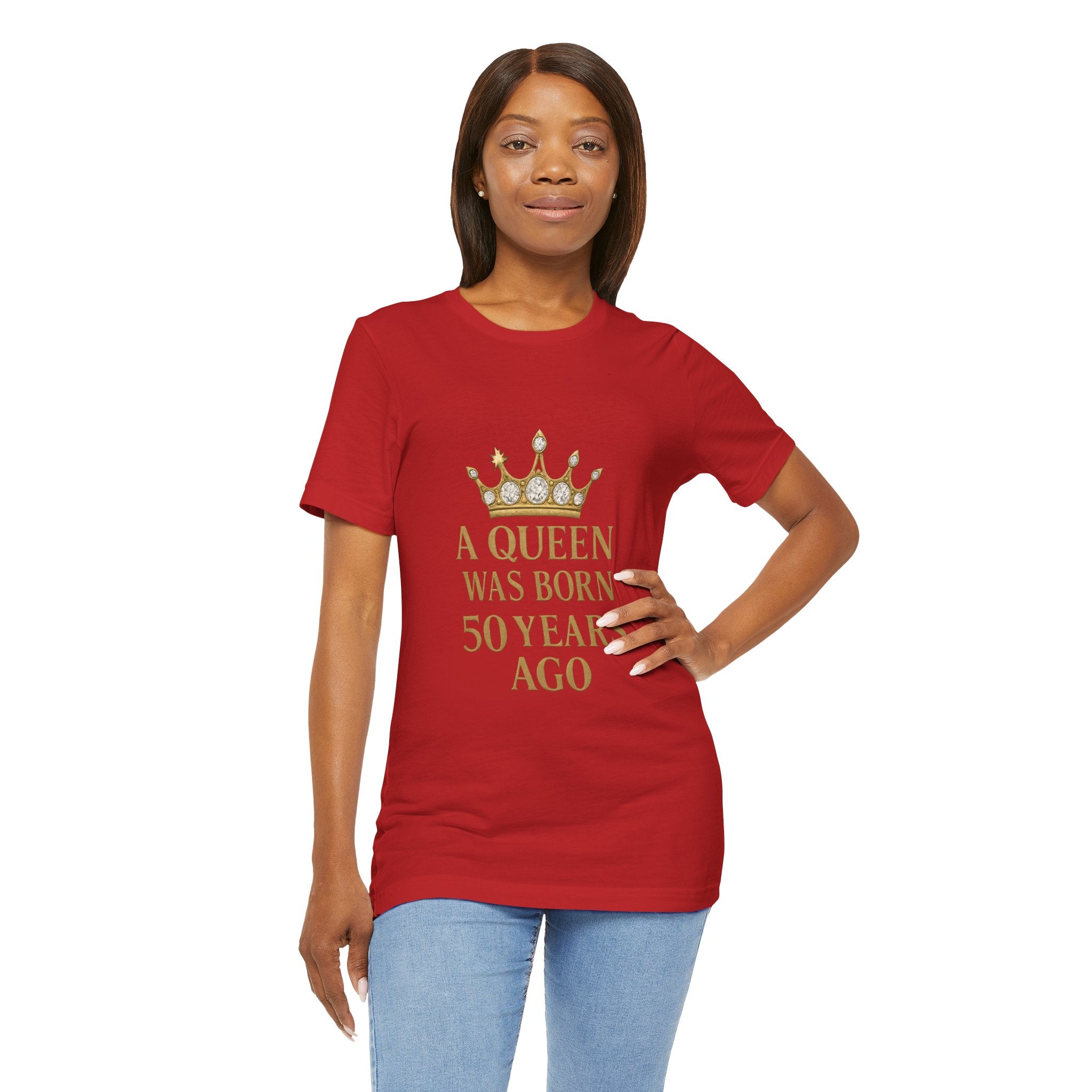 50th Birthday Queen Tee, A Queen Was Born 50 Years Ago Shirt, Anniversary Gift, Retro T-Shirt, Crown Design Tee