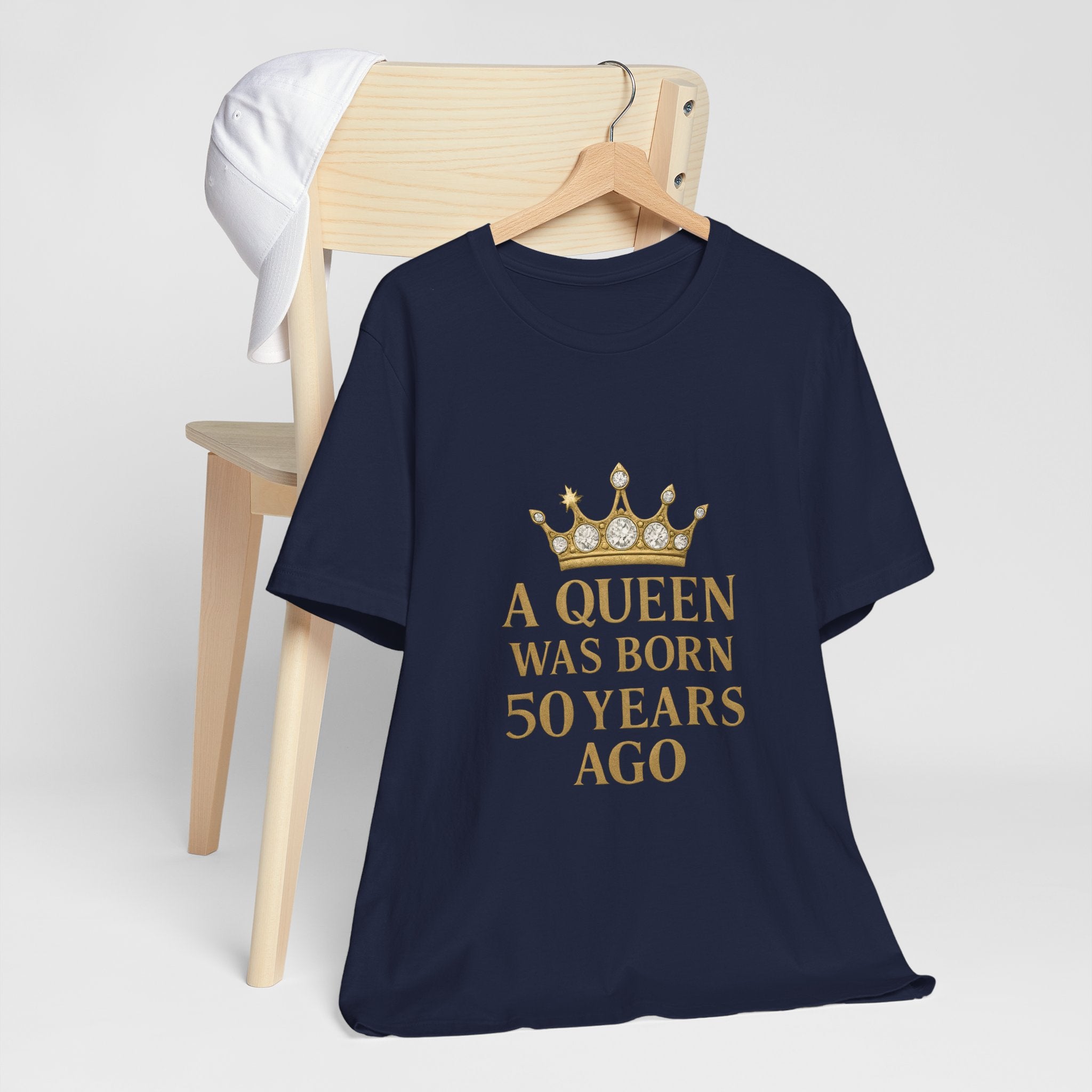 50th Birthday Queen Tee, A Queen Was Born 50 Years Ago Shirt, Anniversary Gift, Retro T-Shirt, Crown Design Tee
