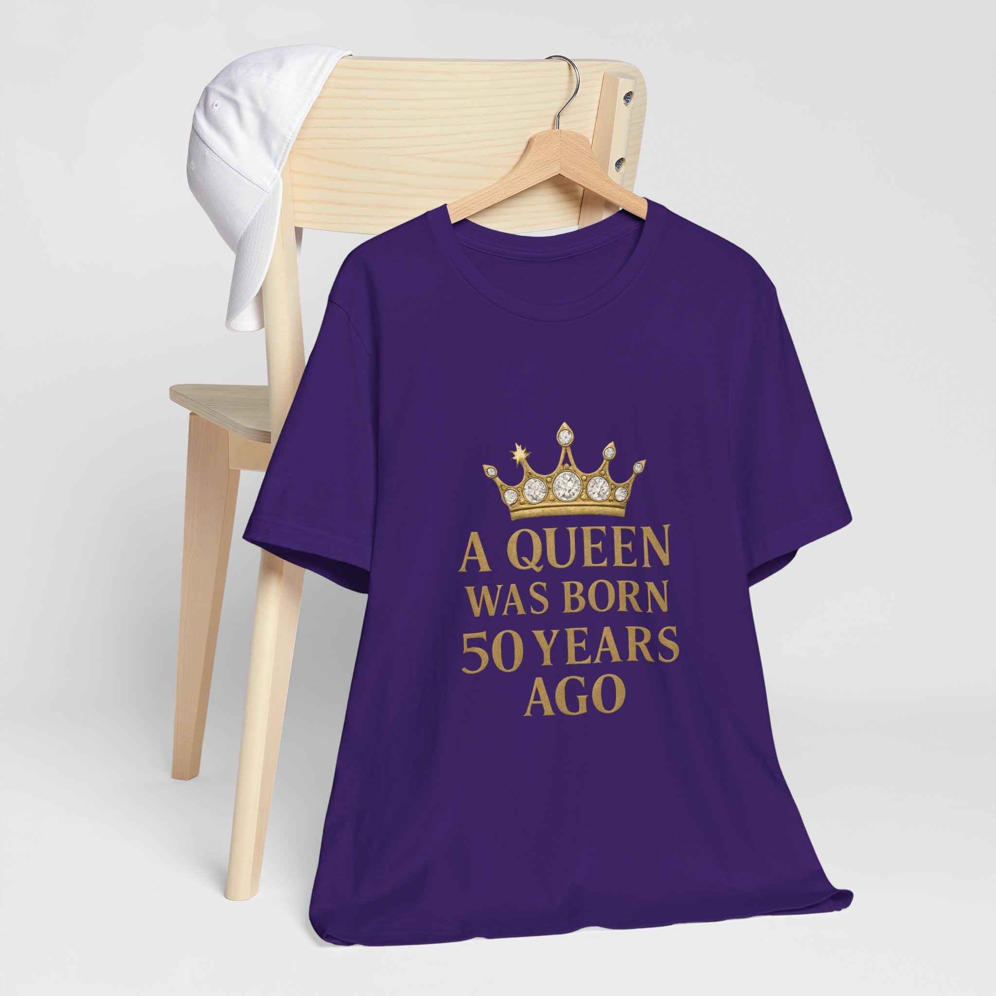 50th Birthday Queen Tee, A Queen Was Born 50 Years Ago Shirt, Anniversary Gift, Retro T-Shirt, Crown Design Tee