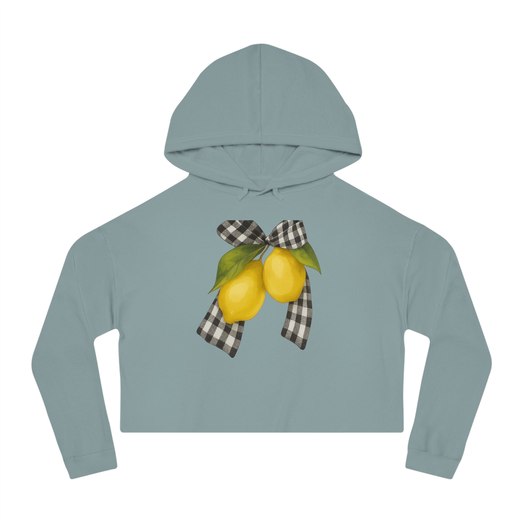 Lemon Blossom Cropped Hoodie, Summer Fashion, Gift for Her, Cute Casual Wear, Refreshing Style, Trendy Outfit, Spring Style