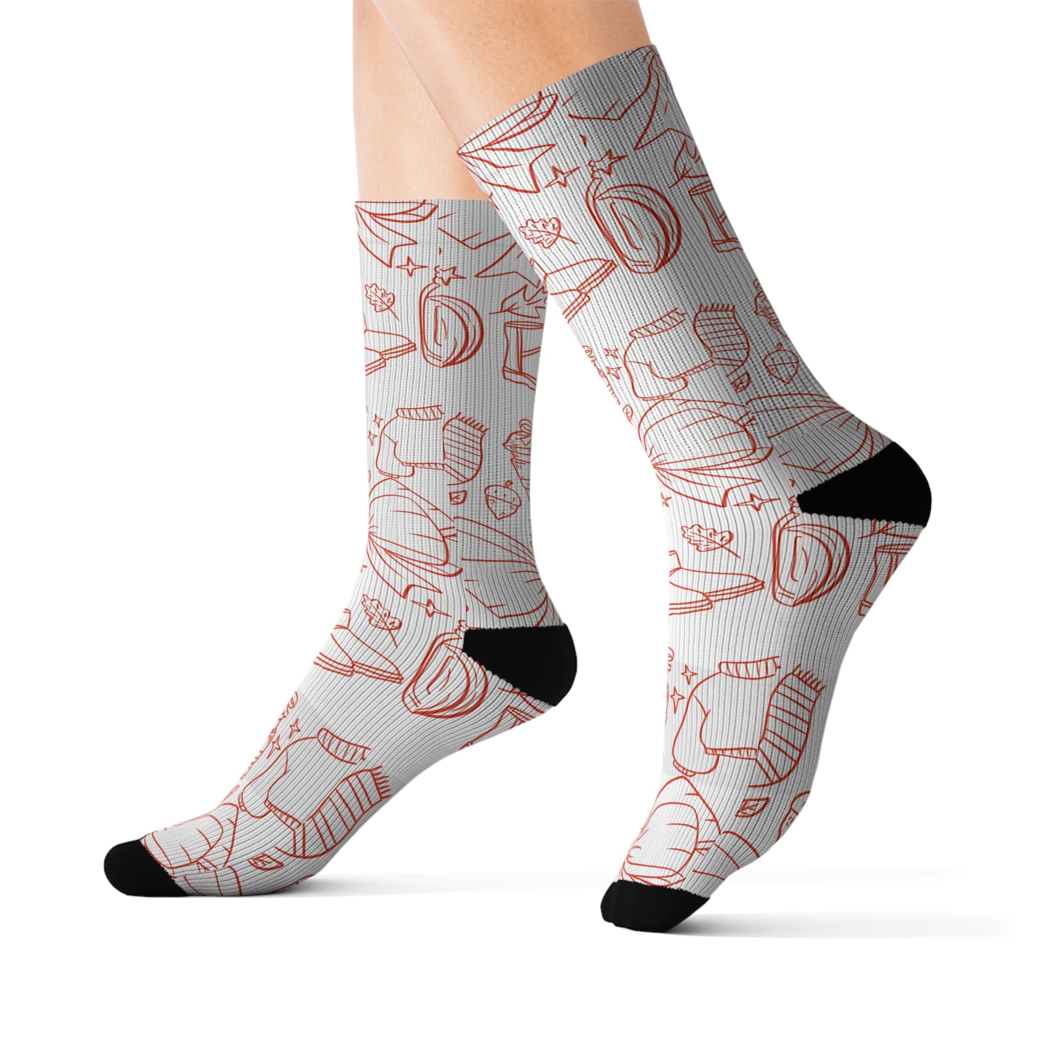 Sublimation Socks with Whimsical Cupcake Design, Fun Gift, Birthday Party Favors, Cozy Fashion Statement, Unique Sock Collection