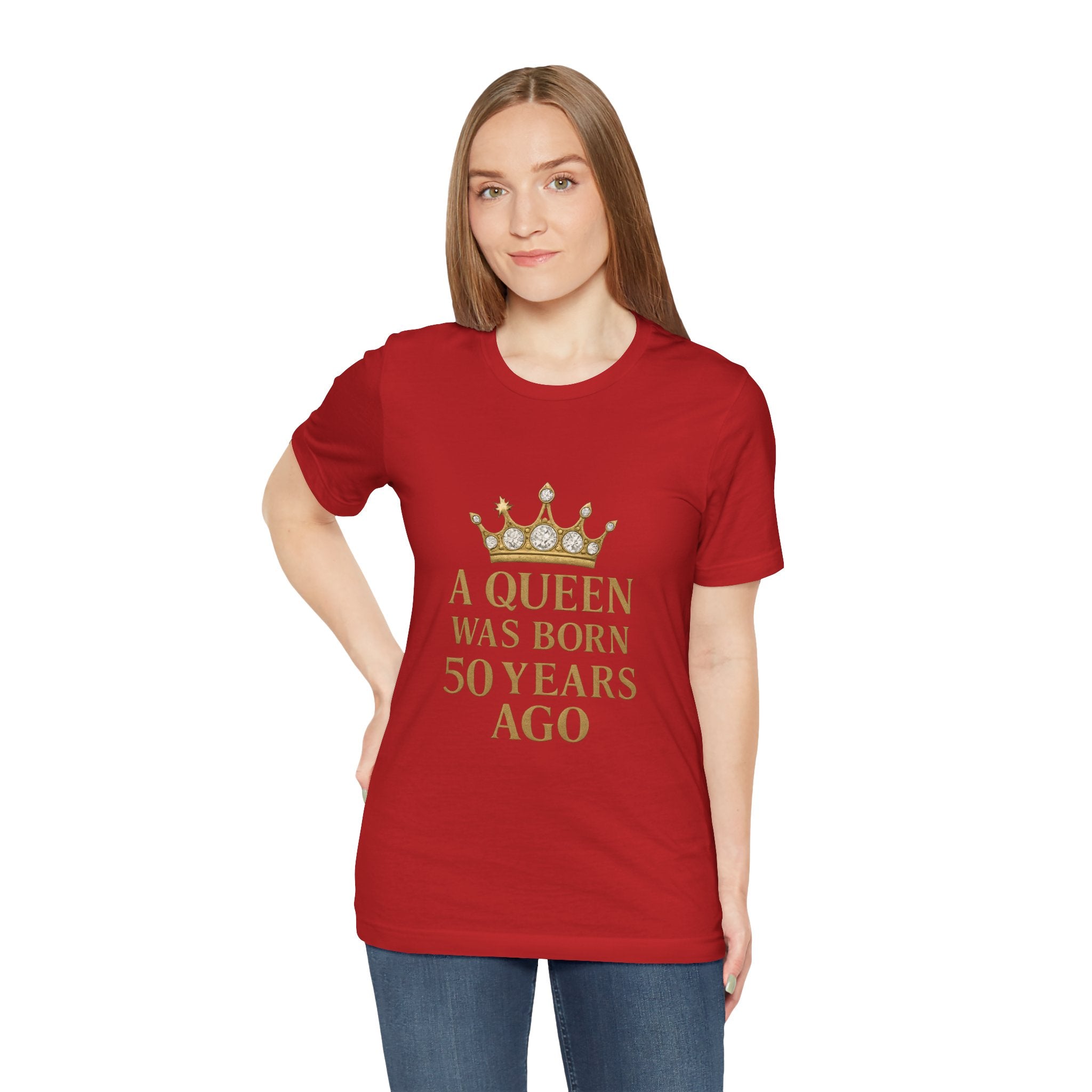 50th Birthday Queen Tee, A Queen Was Born 50 Years Ago Shirt, Anniversary Gift, Retro T-Shirt, Crown Design Tee