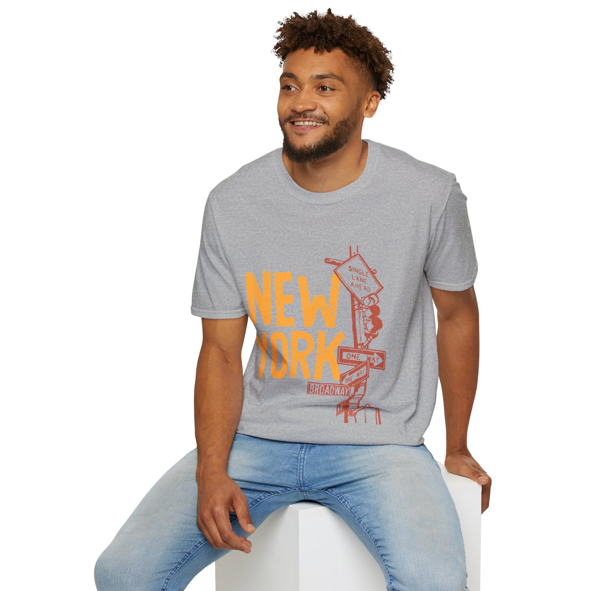 New York Skyline Unisex Softstyle T-Shirt, City Apparel, Travel Shirt, Gift for NYC Lovers, Casual Wear, Summer Fashion