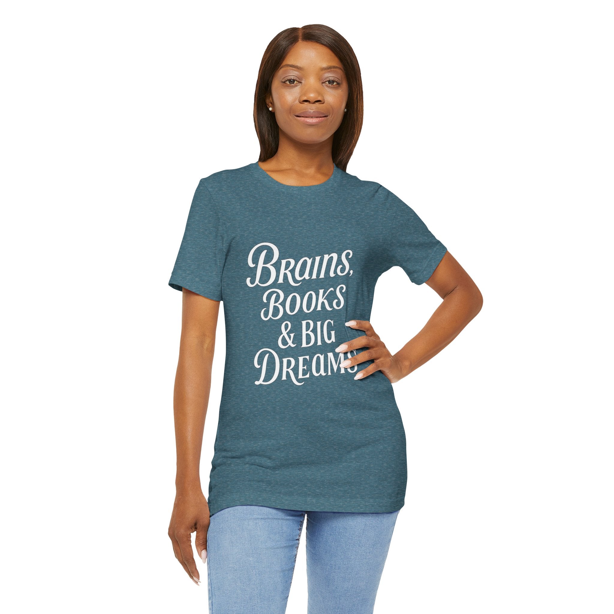Brainiac Tee, Book Lover Shirt, Big Dreams T-Shirt, Unisex Graphic Top, Intellectual Clothing