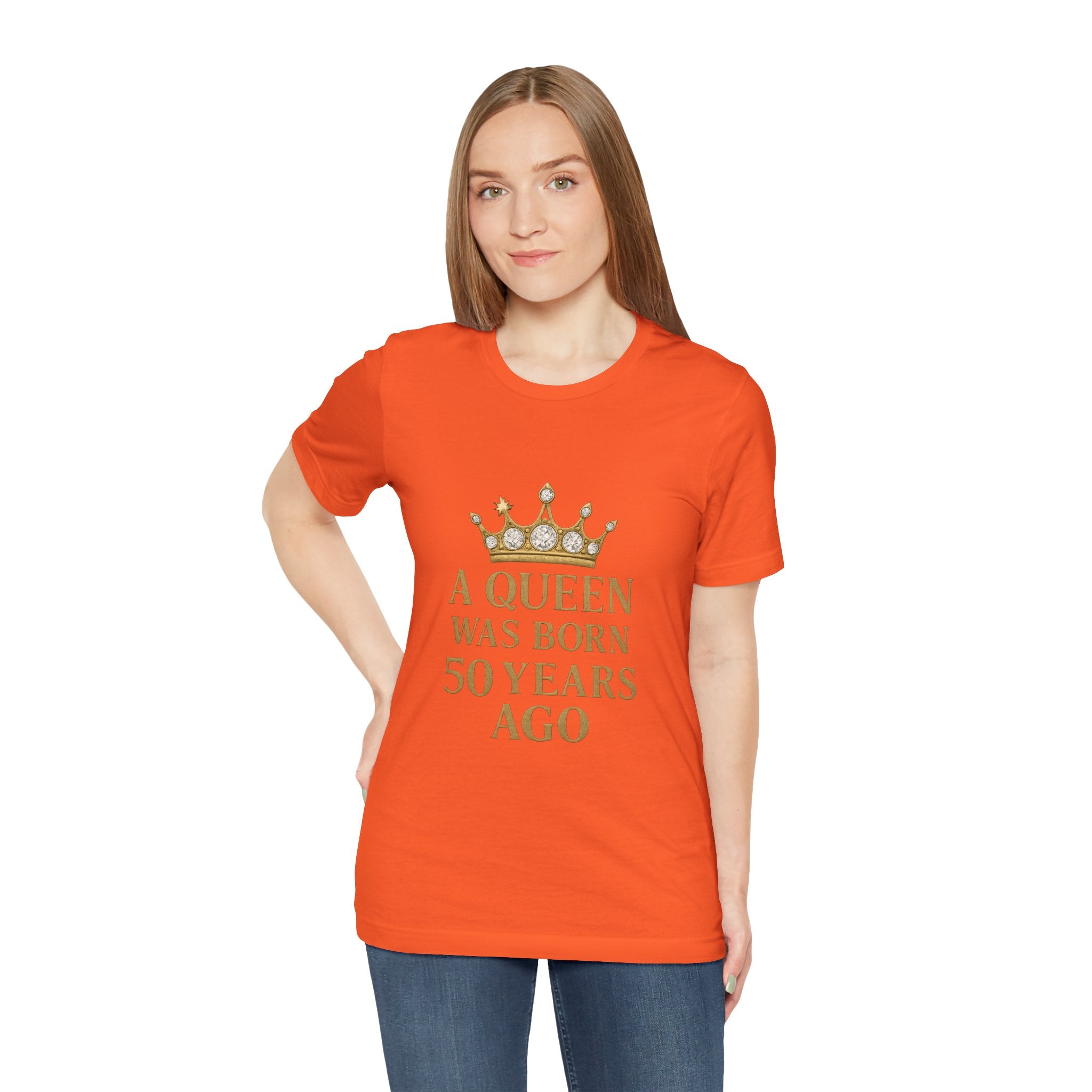 50th Birthday Queen Tee, A Queen Was Born 50 Years Ago Shirt, Anniversary Gift, Retro T-Shirt, Crown Design Tee