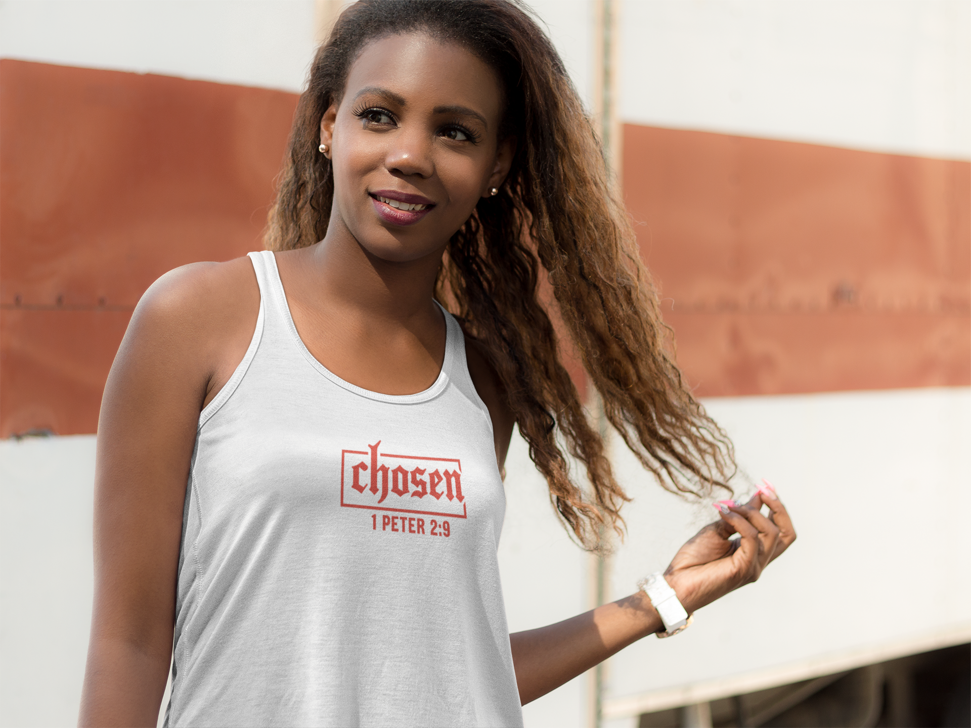 Chosen Women's Racerback Tank - Perfect for Faith, Workout, Summer Style, Spiritual Gifts, Bible Verse Apparel