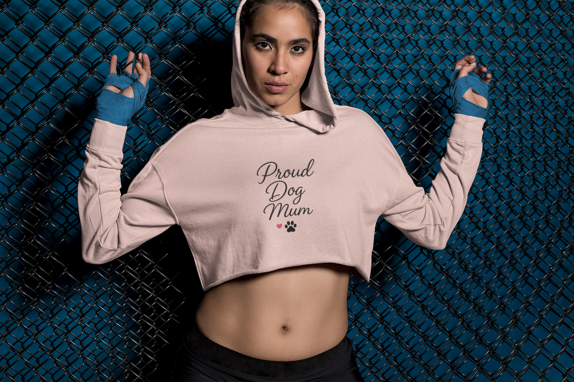 Proud Dog Mum Cropped Hoodie, Cute Pet Apparel, Dog Lover Gift, Cozy Sweatshirt, Stylish Dog Mom Top