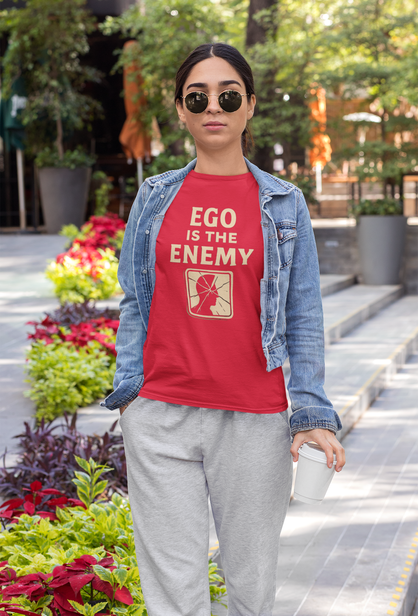 Ego Is The Enemy Unisex Softstyle Tee, Inspirational Graphic Shirt, Motivational Quote Top, Self-Development Apparel, Minimalist T-Shirt,
