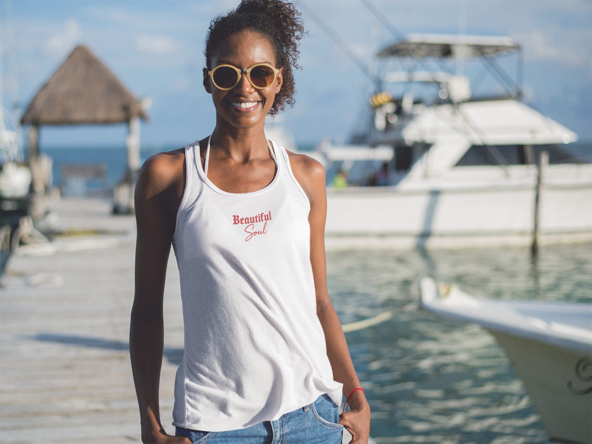 Beautiful Soul Women's Racerback Tank Top - Summer Fashion, Fitness Top, Yoga Wear, Inspirational Gift, Casual Tee