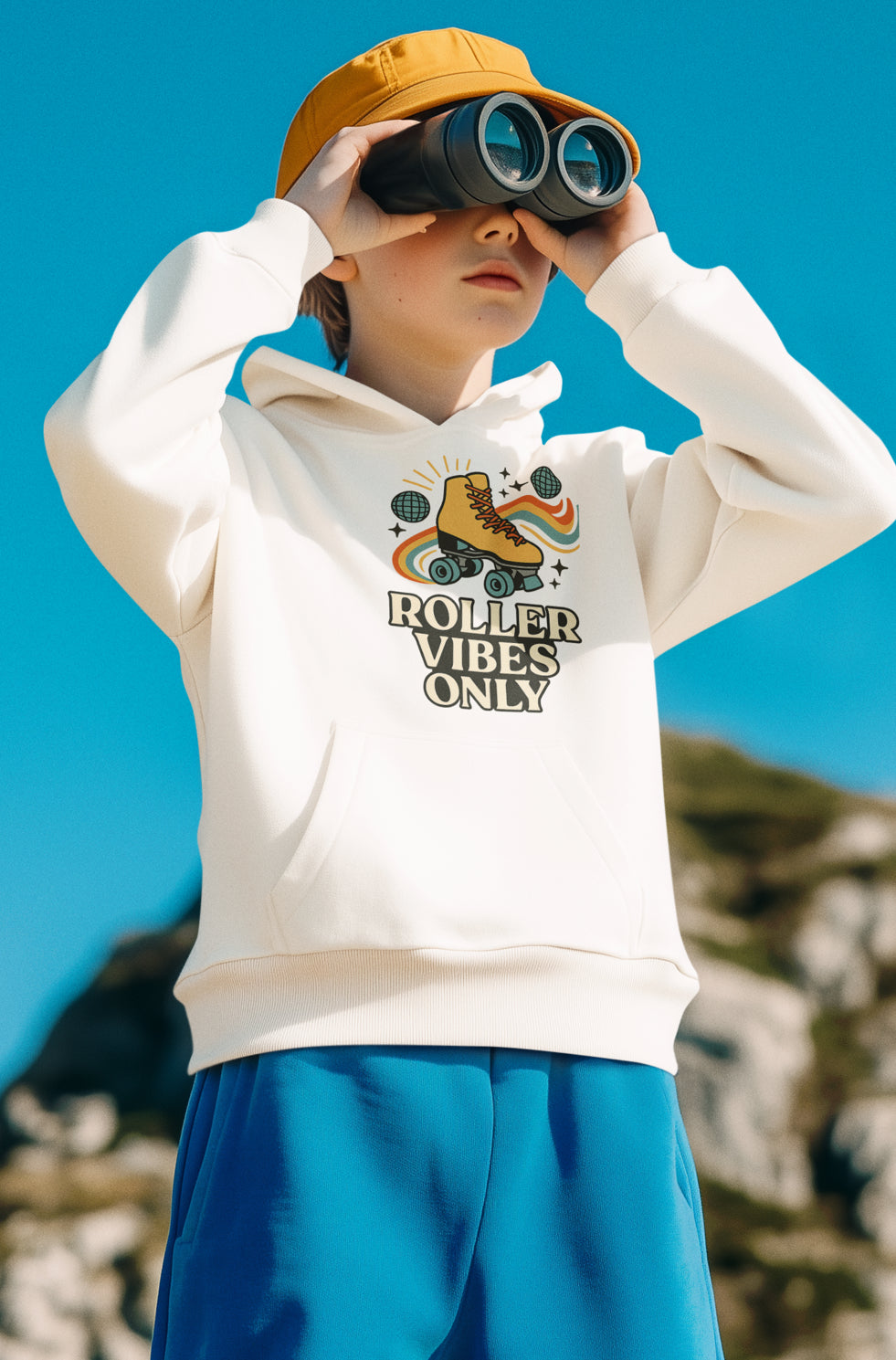 Roller Vibes Crop Hoodie, Retro Skatewear, Gifts for Skaters, Cozy Casual Top, Roller Rink Fashion, 80s Vibe Apparel