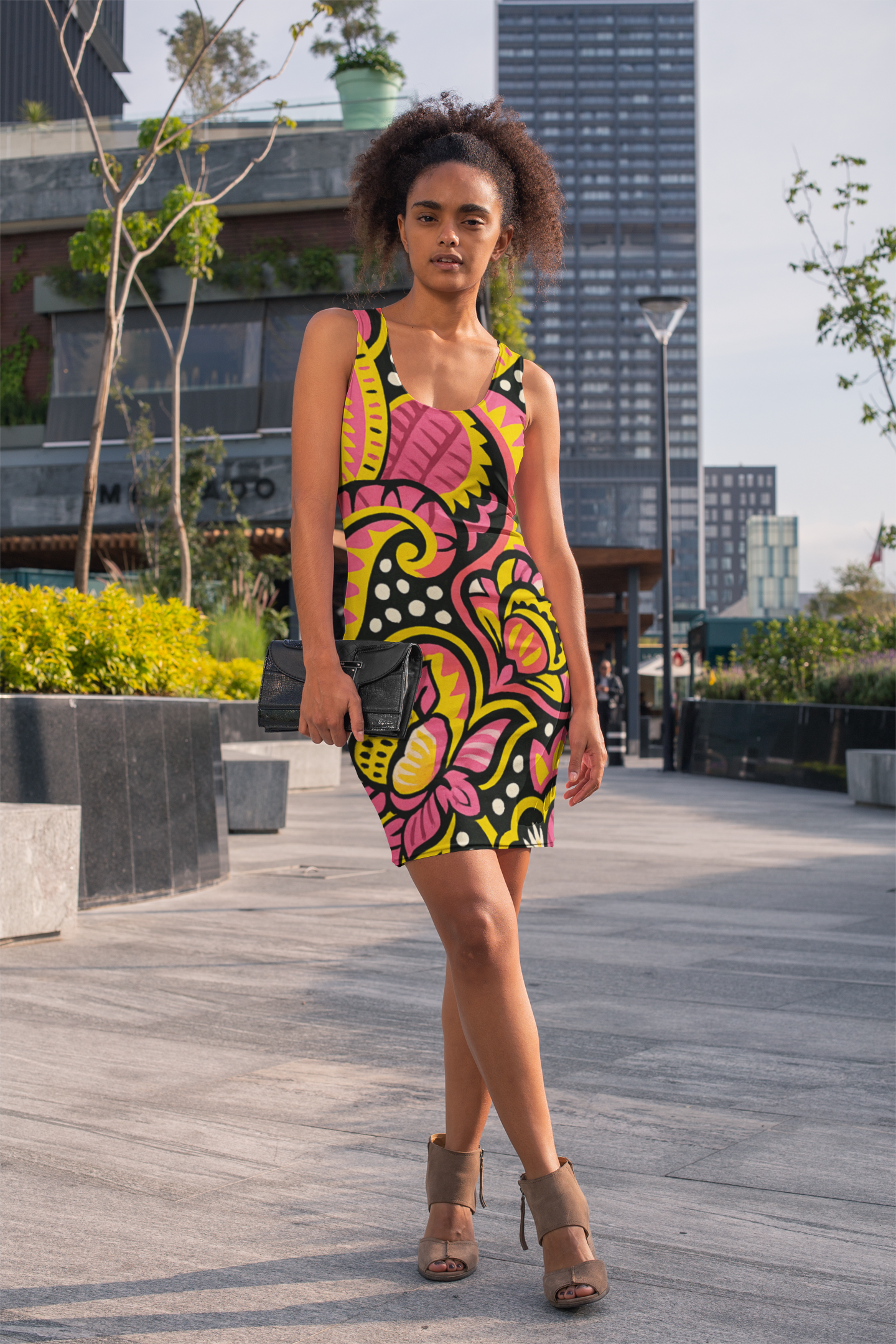 Vibrant Floral Racerback Dress, Perfect for Summer Days, Beach Wear, Festivals, Casual Outfits, Bohemian Fashion