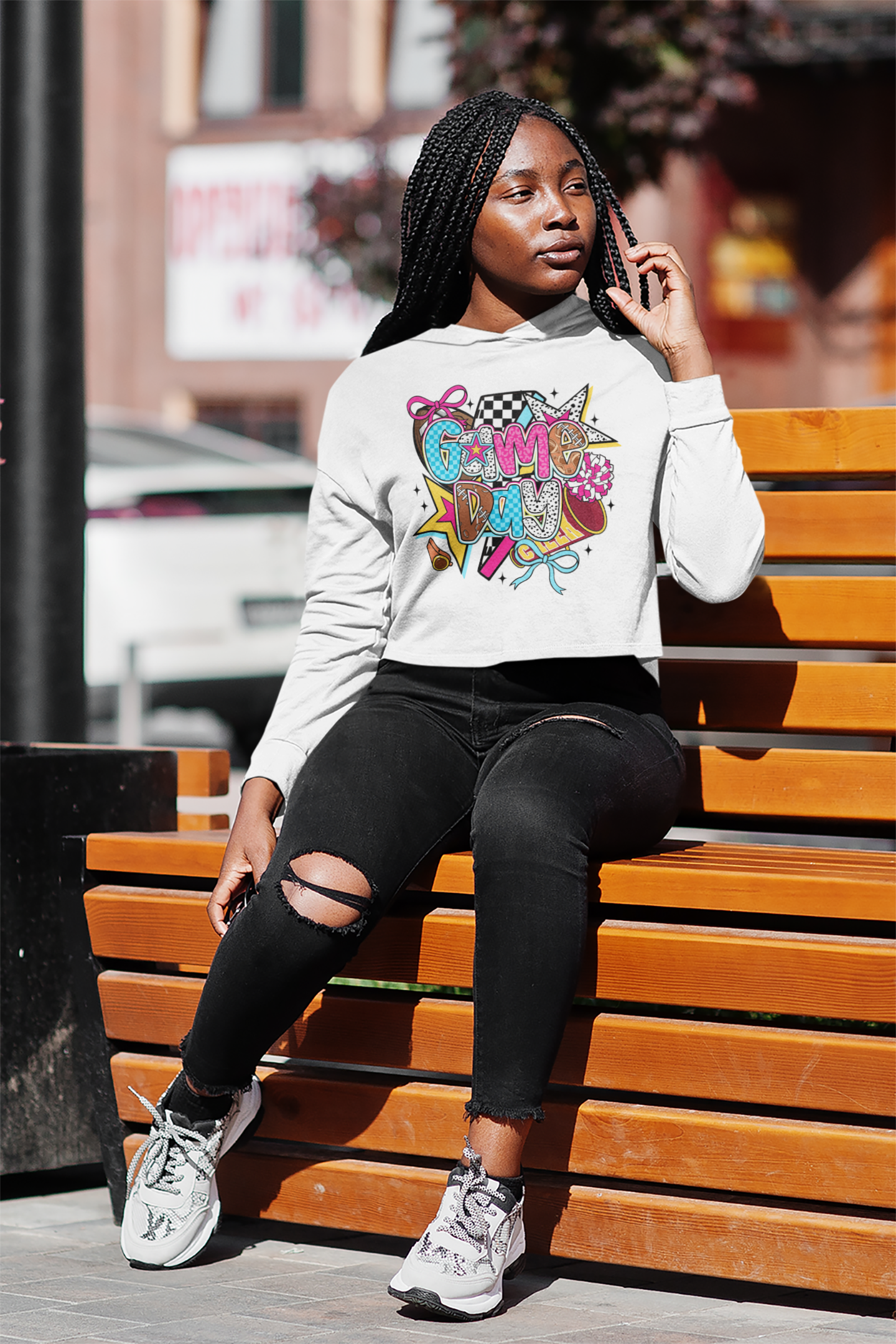 Colorful Graphic Crop Hoodie | Trendy Streetwear, Fall Fashion, Casual Wear, Gift for Gamers, Festival Clothes