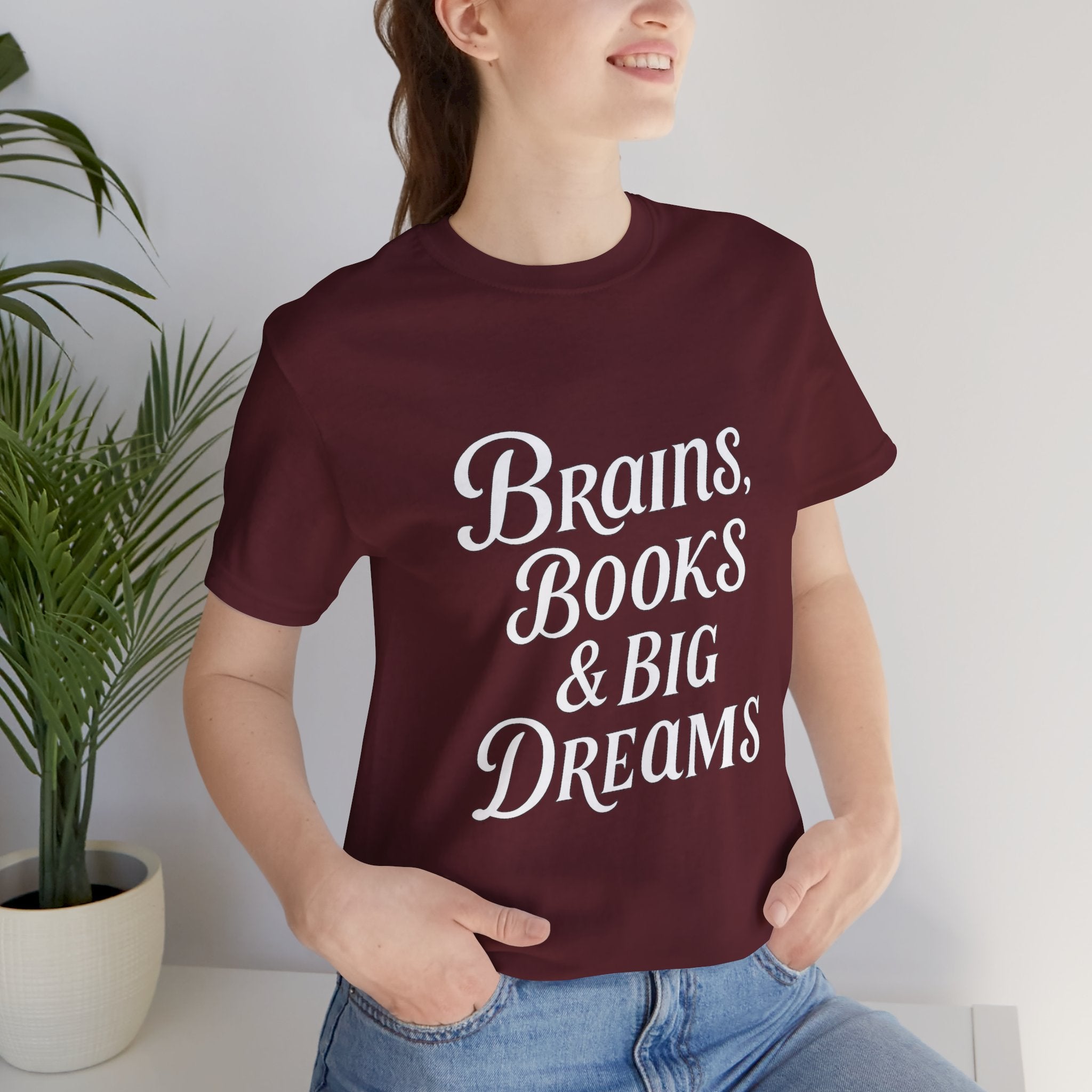 Brainiac Tee, Book Lover Shirt, Big Dreams T-Shirt, Unisex Graphic Top, Intellectual Clothing