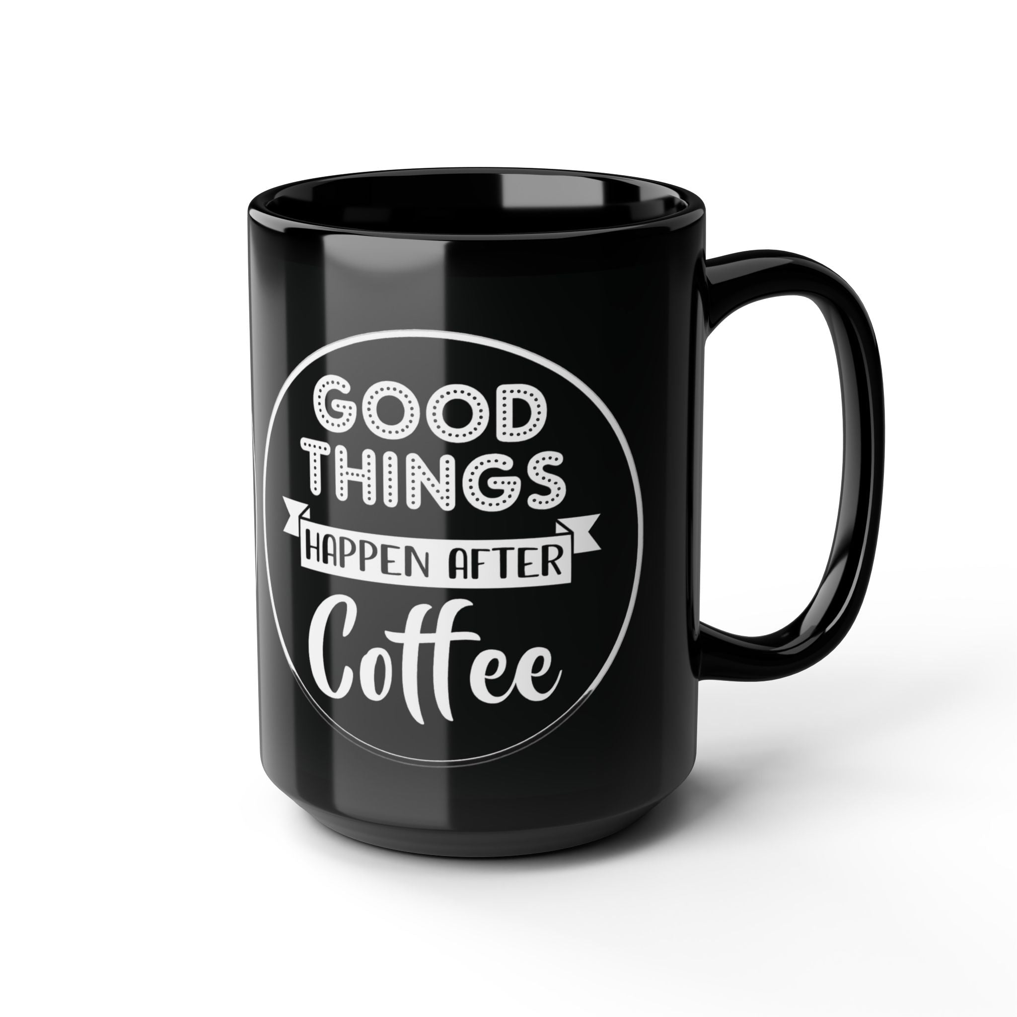 Coffee Lover's Black Mug - Perfect Gift for Coffee Addicts, Motivational Mug for Home, Office, Gift for Friends