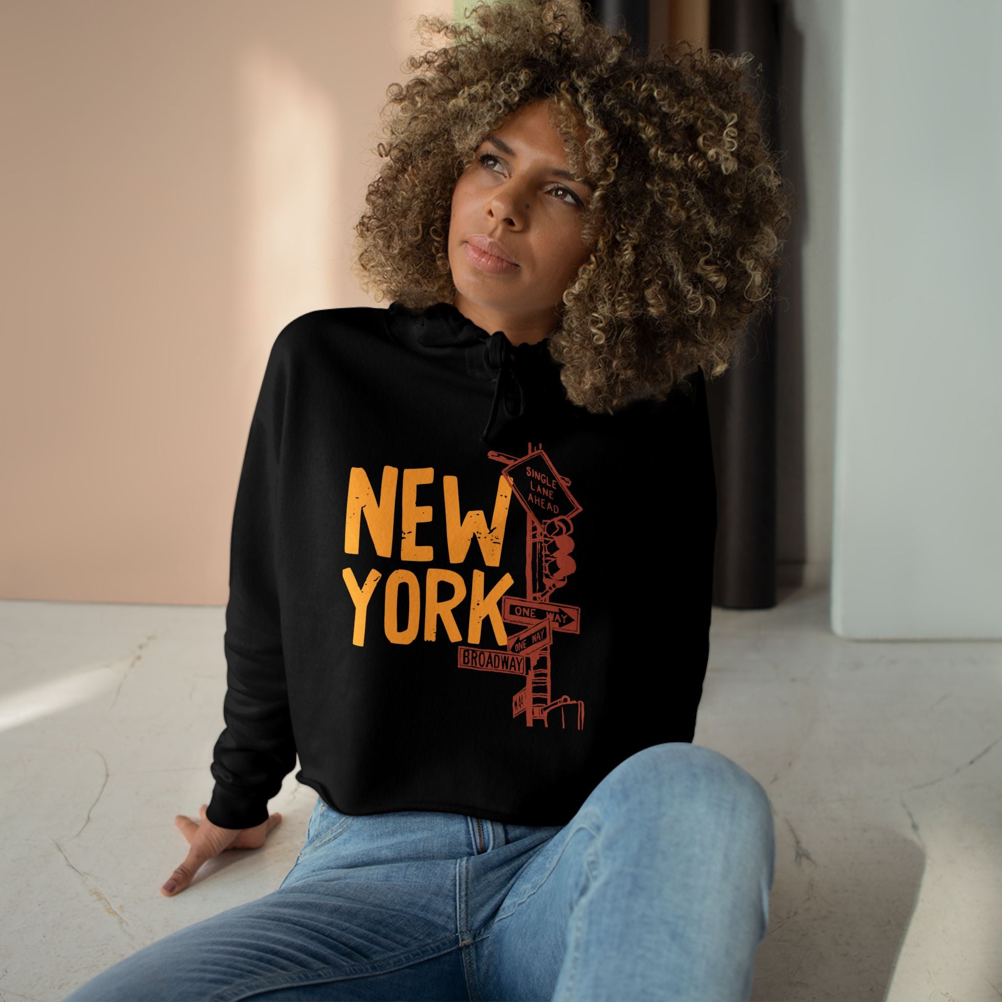 New York City Crop Hoodie, Urban Streetwear, Gift for Travelers, Summer Layer, Vacation Outfit, Cool Trendy Apparel