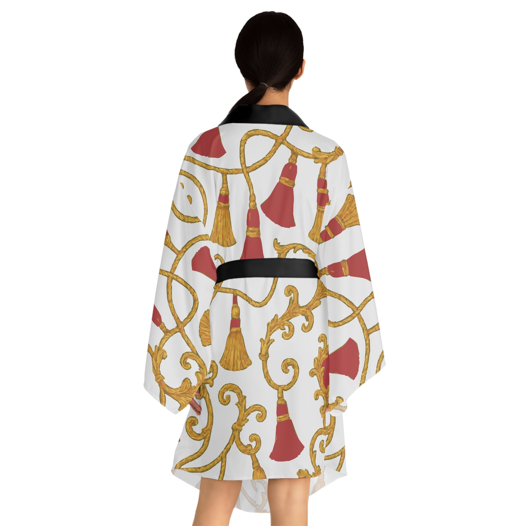 Elegant Long Sleeve Kimono Robe - Luxurious Loungewear, Cozy Gift, Fashion Statement, Stylish Homewear, Unique Design