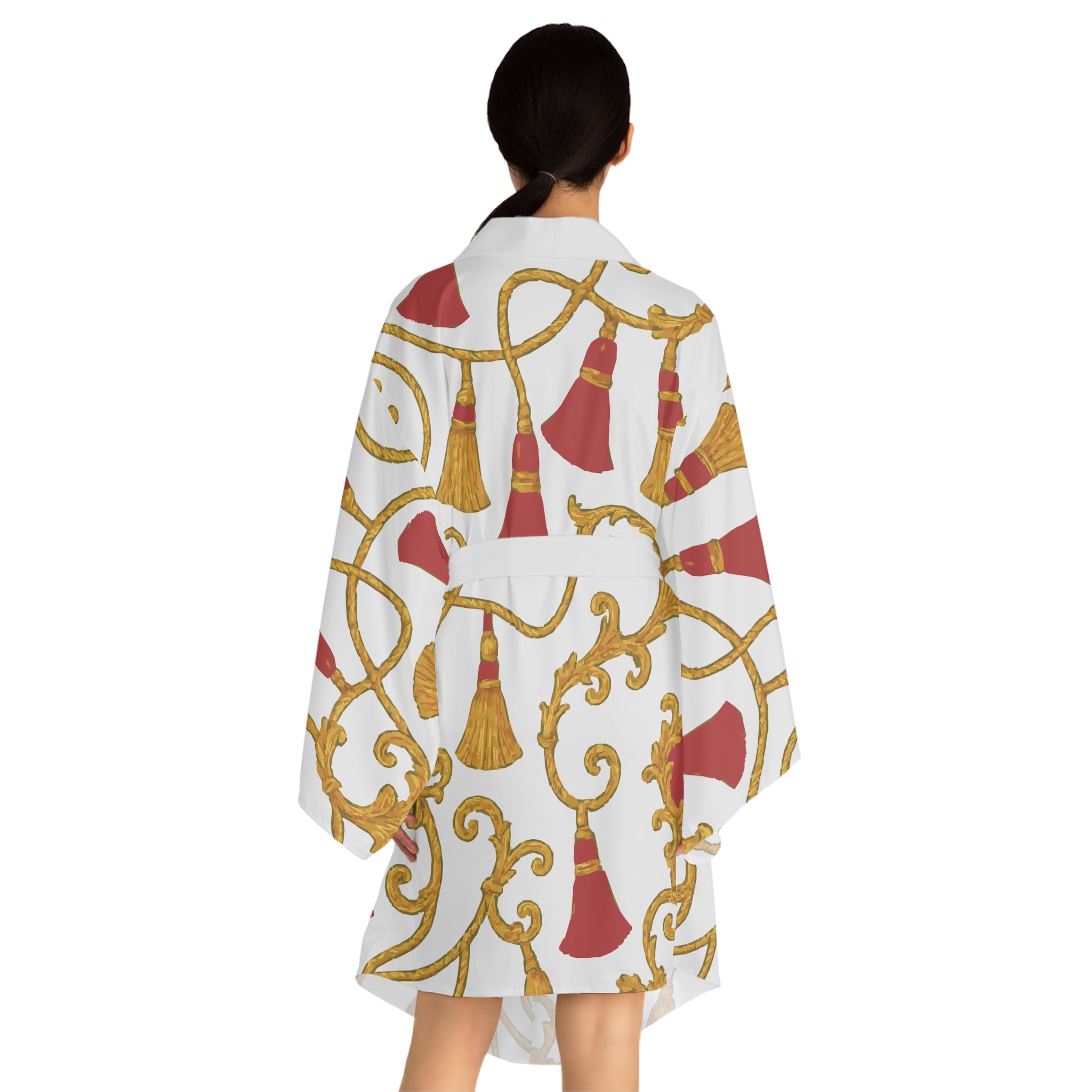 Elegant Long Sleeve Kimono Robe - Luxurious Loungewear, Cozy Gift, Fashion Statement, Stylish Homewear, Unique Design