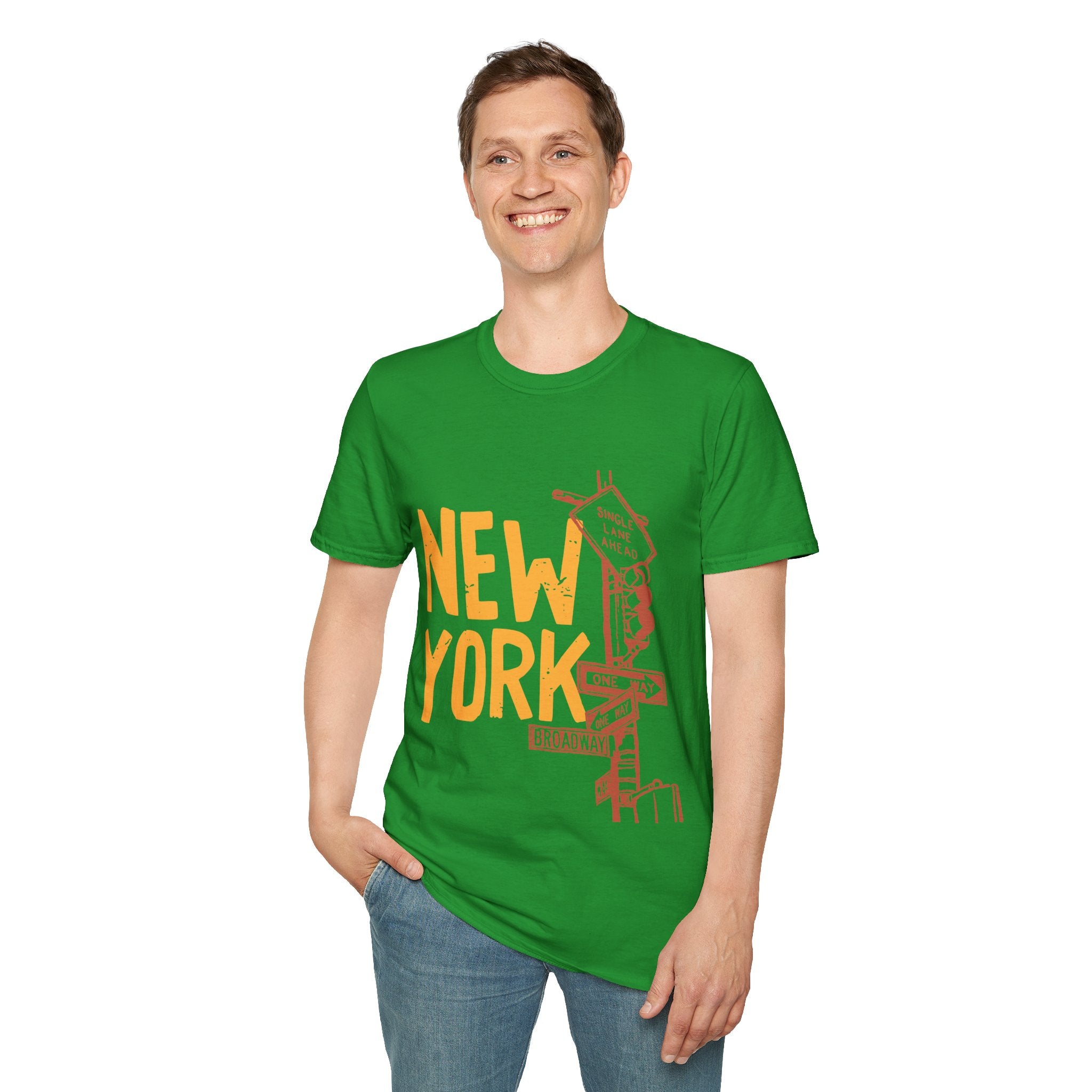 New York Skyline Unisex Softstyle T-Shirt, City Apparel, Travel Shirt, Gift for NYC Lovers, Casual Wear, Summer Fashion