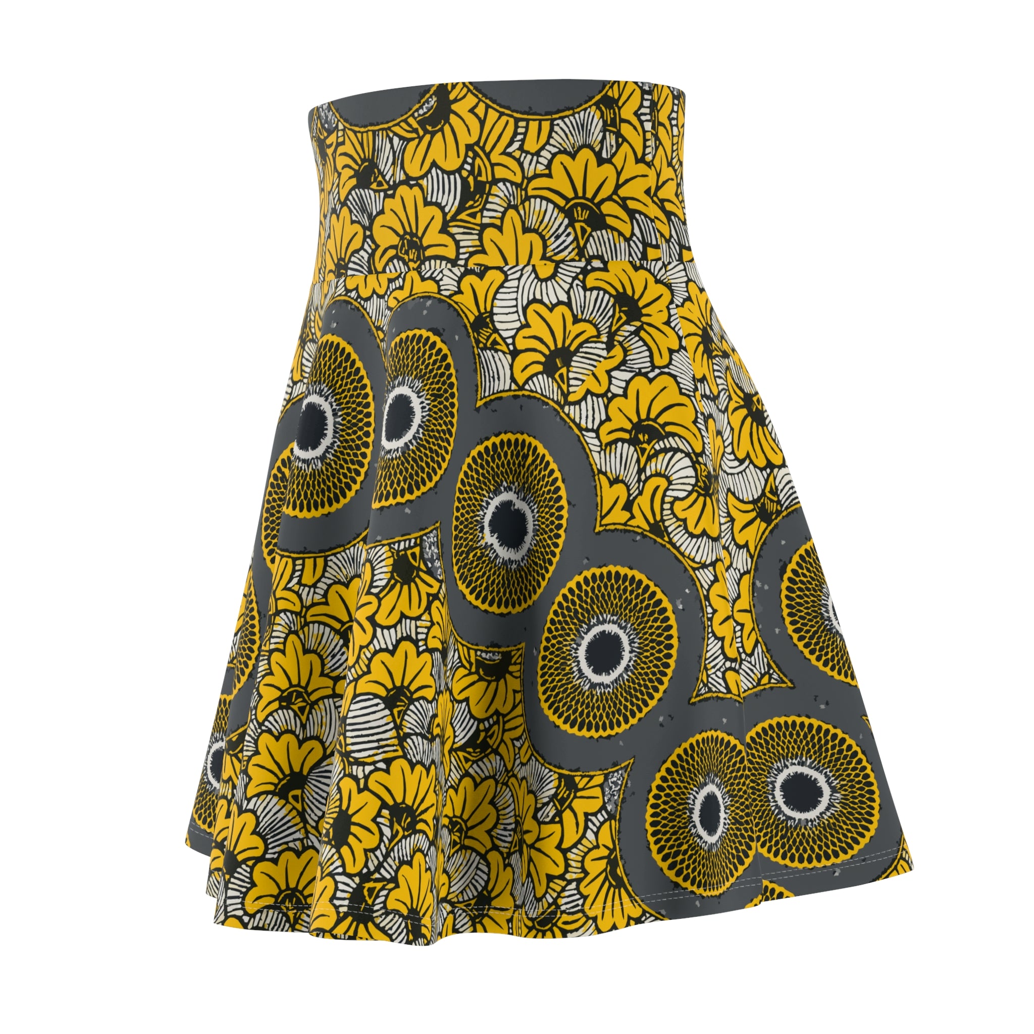 Ankara Women's Skater Skirt, African Print Flare Skirt, Colorful High Waisted Skirt, Ethnic Festival Skirt, Bohemian Fashion Apparel