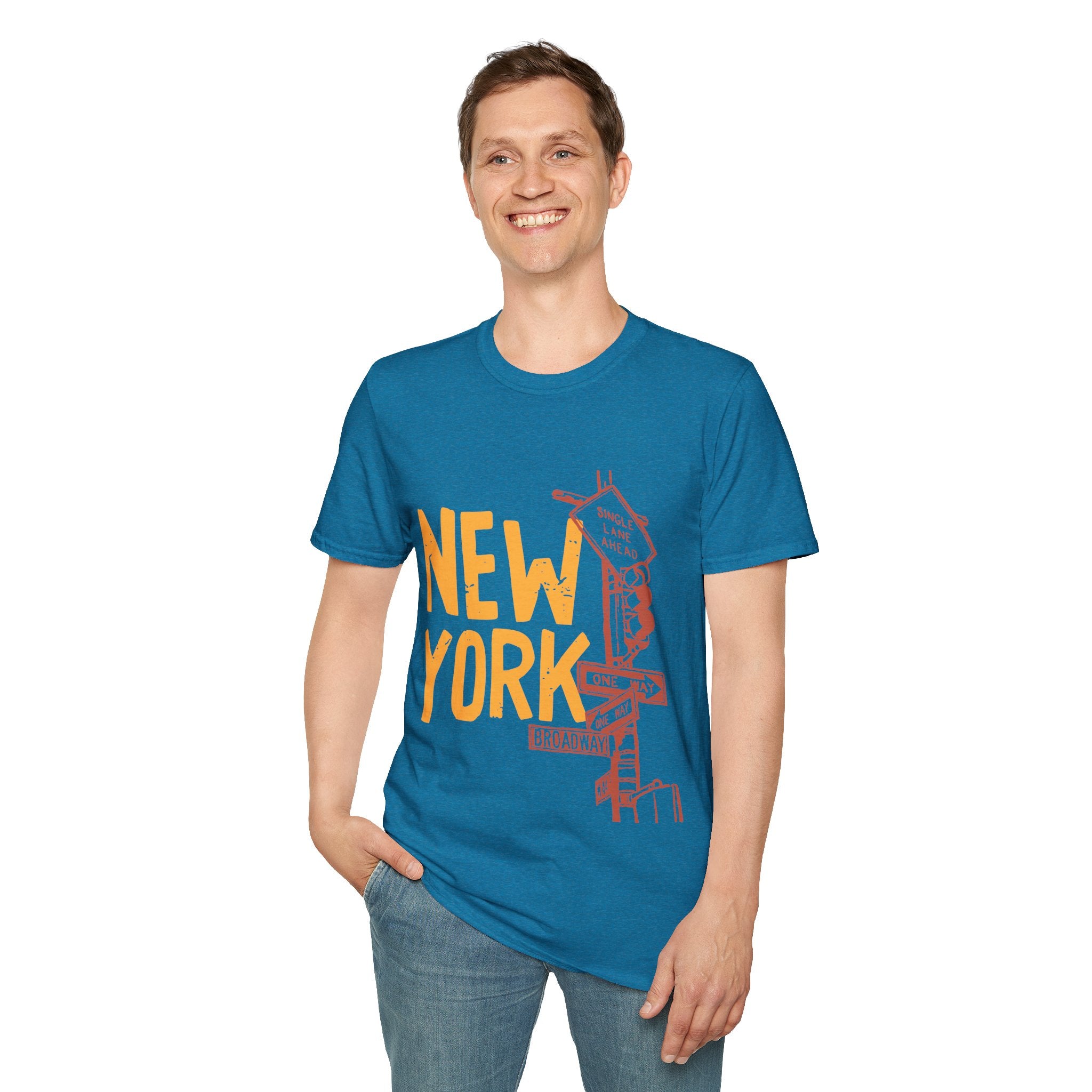 New York Skyline Unisex Softstyle T-Shirt, City Apparel, Travel Shirt, Gift for NYC Lovers, Casual Wear, Summer Fashion