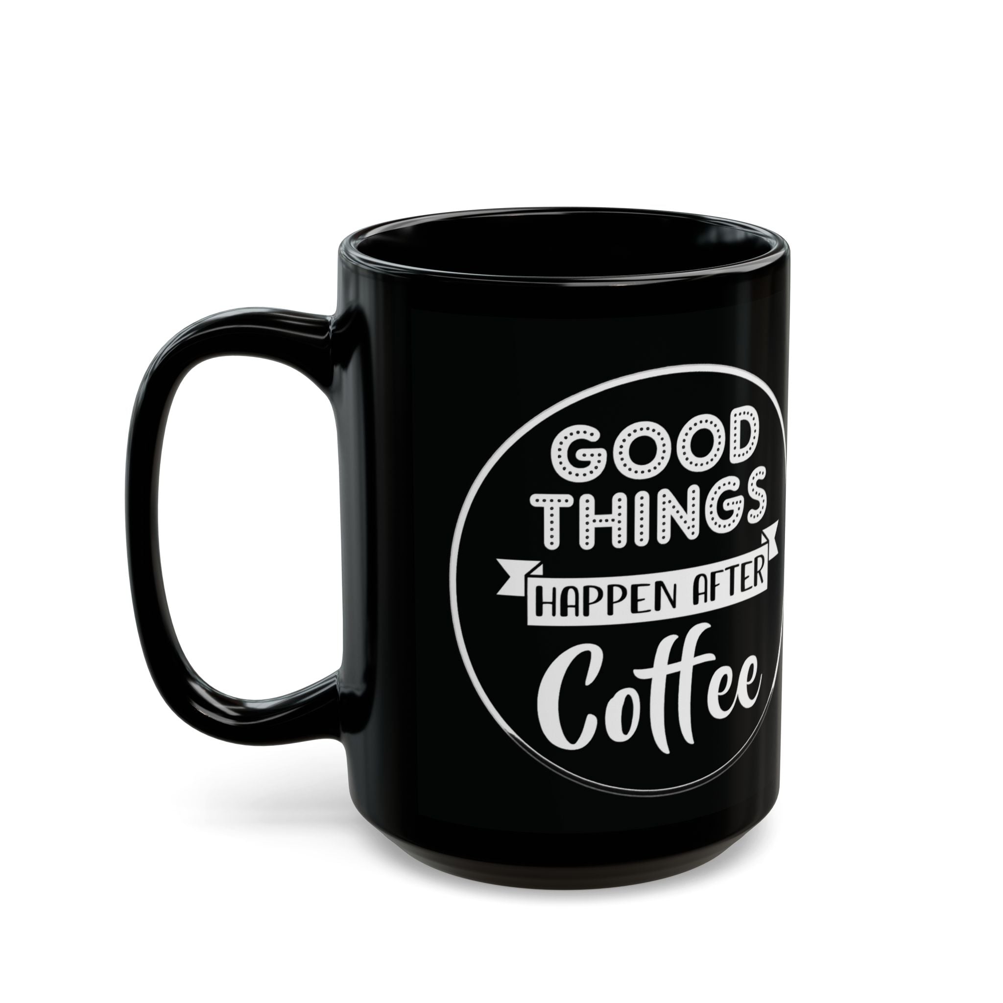 Coffee Lover's Black Mug - Perfect Gift for Coffee Addicts, Motivational Mug for Home, Office, Gift for Friends