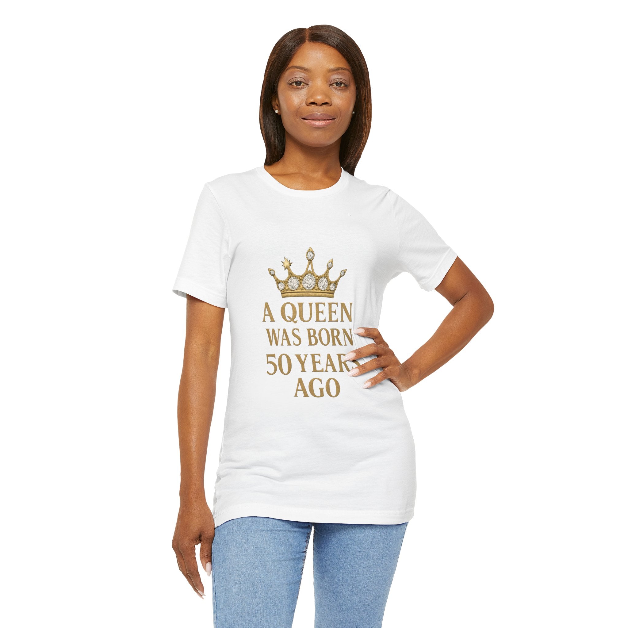 50th Birthday Queen Tee, A Queen Was Born 50 Years Ago Shirt, Anniversary Gift, Retro T-Shirt, Crown Design Tee