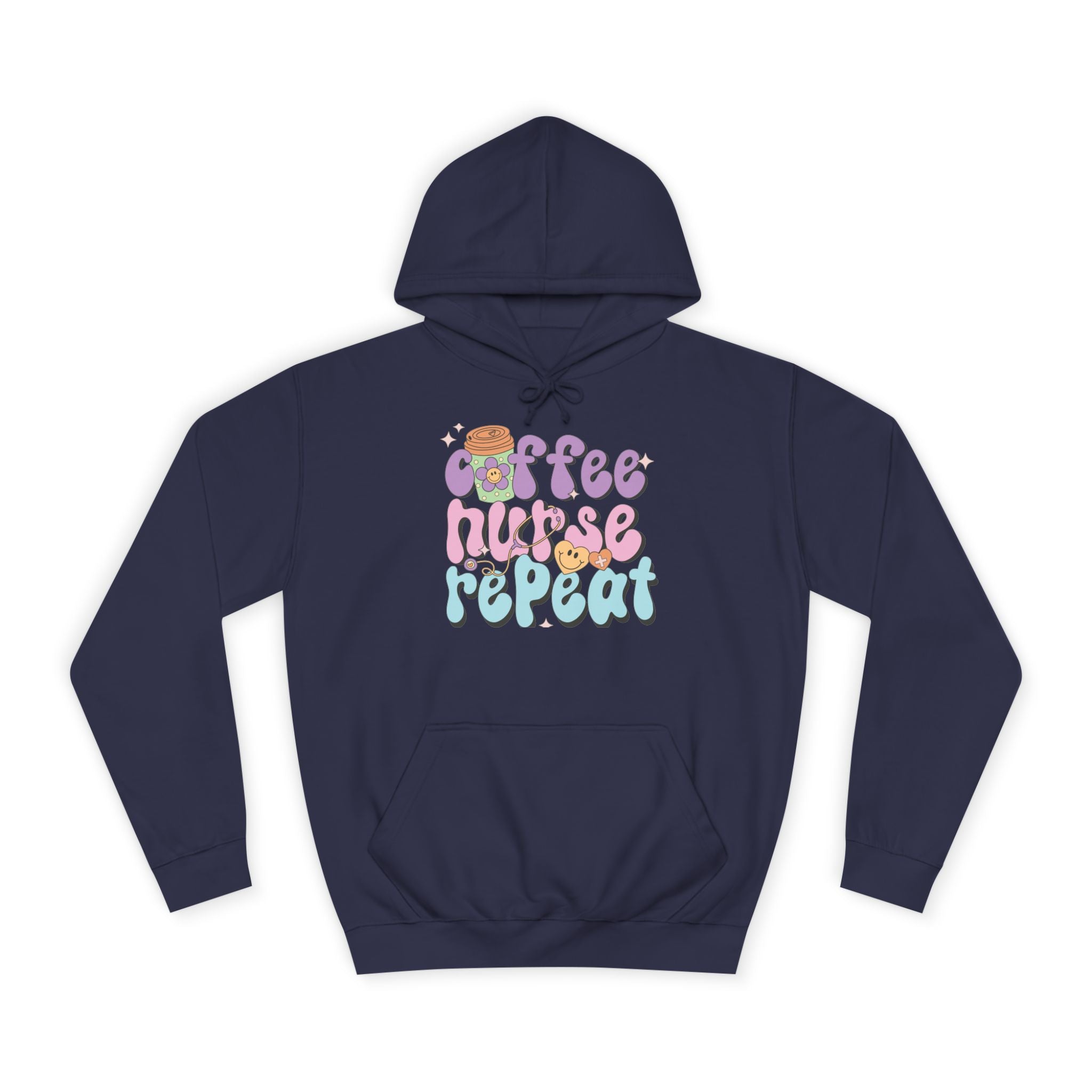 Coffee Nurse Repeat Hoodie - Cozy Gift for Nurses, College Wear, Everyday Comfort, Nursing School, Cute Casual Apparel