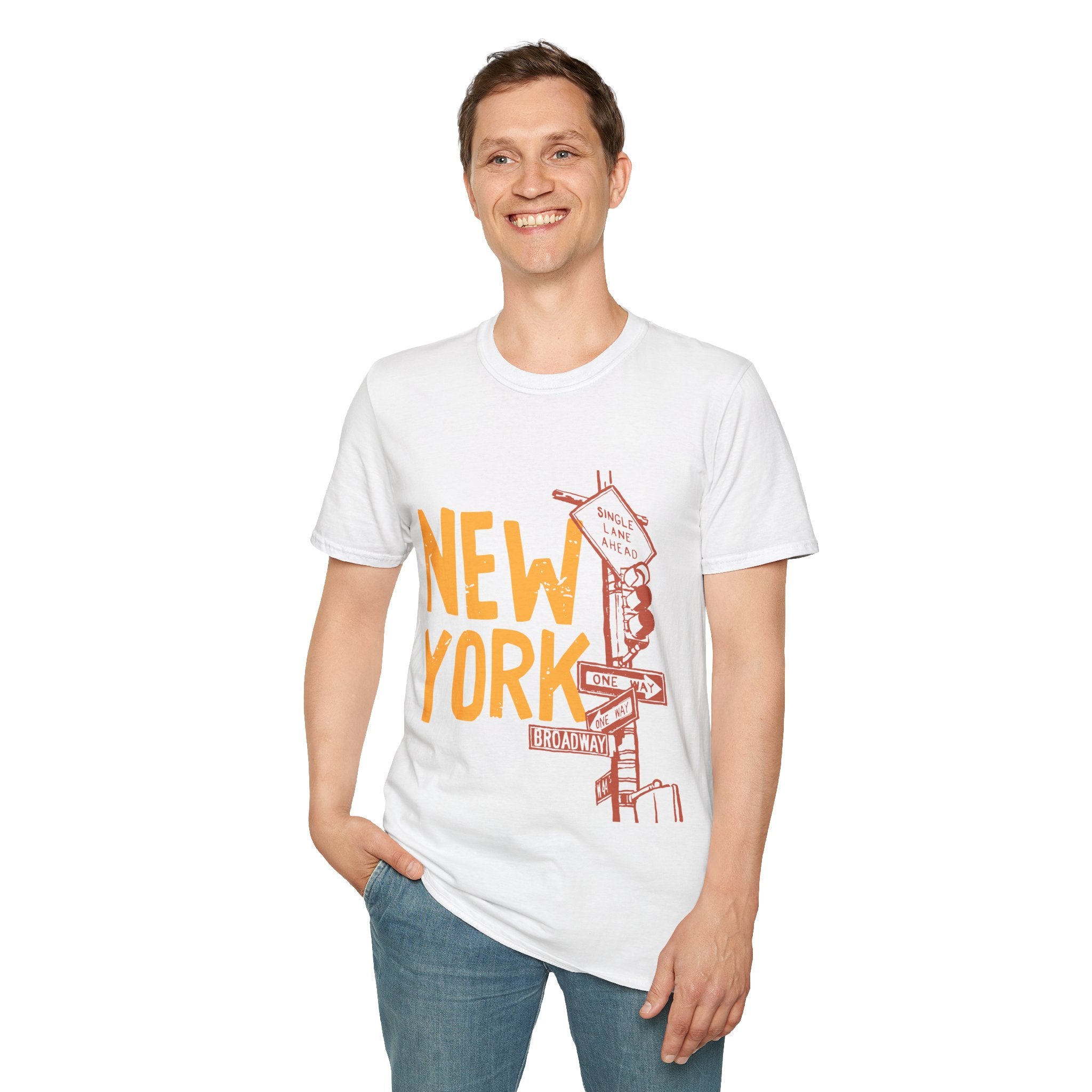 New York Skyline Unisex Softstyle T-Shirt, City Apparel, Travel Shirt, Gift for NYC Lovers, Casual Wear, Summer Fashion