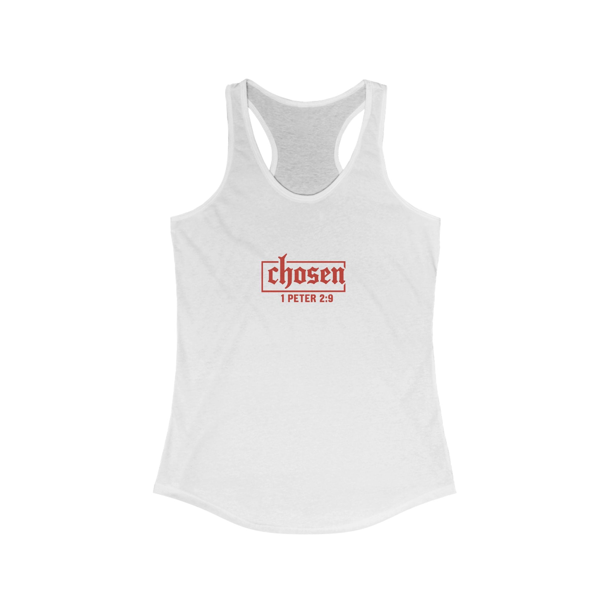 Chosen Women's Racerback Tank - Perfect for Faith, Workout, Summer Style, Spiritual Gifts, Bible Verse Apparel
