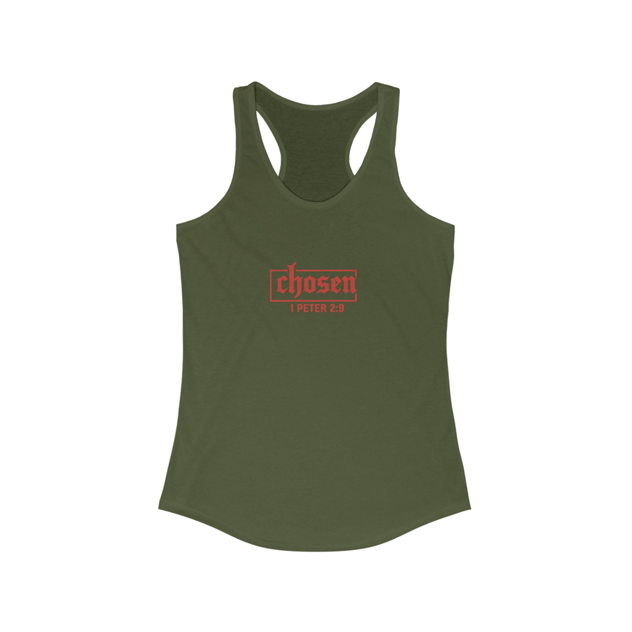 Chosen Women's Racerback Tank - Perfect for Faith, Workout, Summer Style, Spiritual Gifts, Bible Verse Apparel