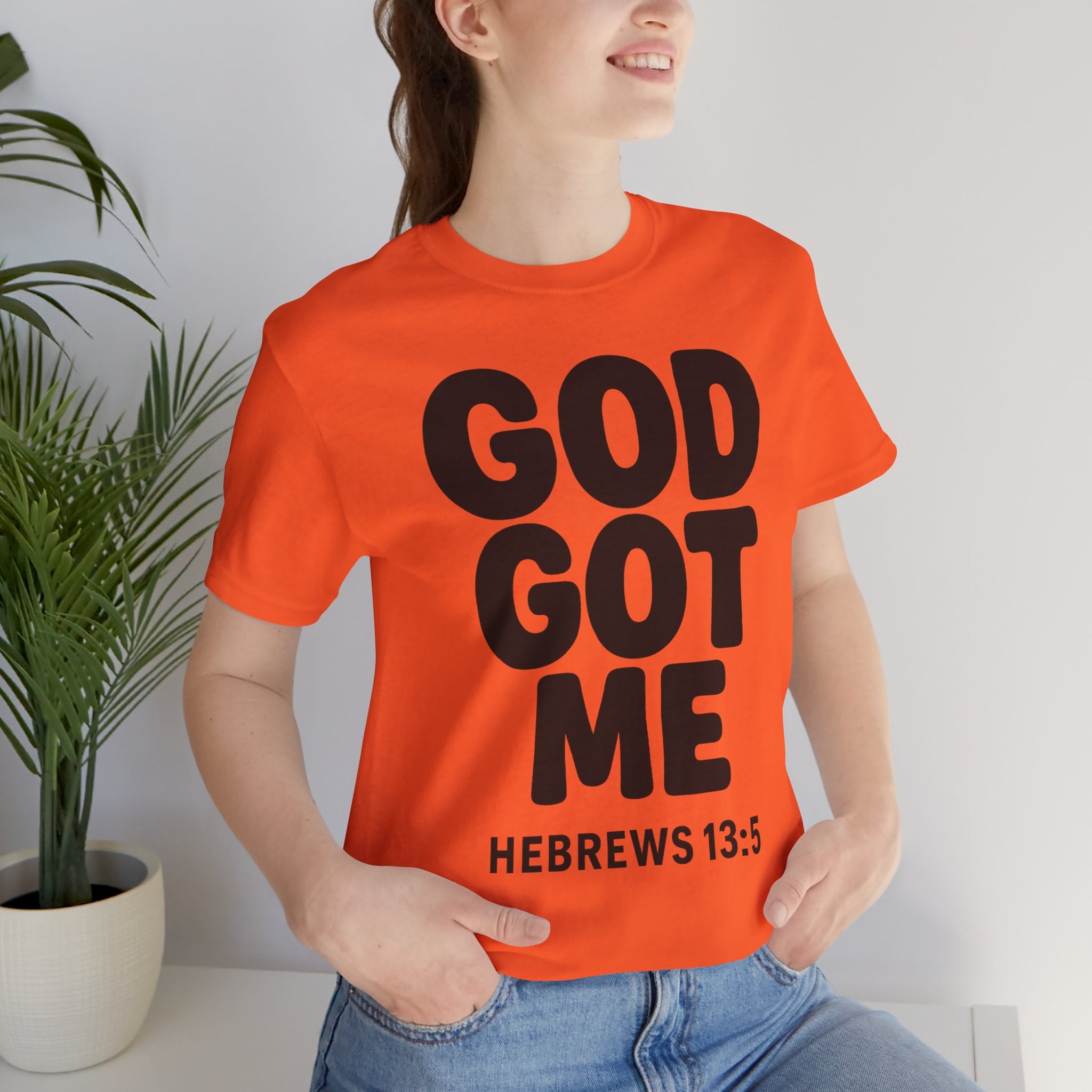 GOD GOT ME Religious T-Shirt, Christian Design. Clothing, Inspirational Tee, Faith Shirt, Unisex Jersey Short Sleeve Tee with