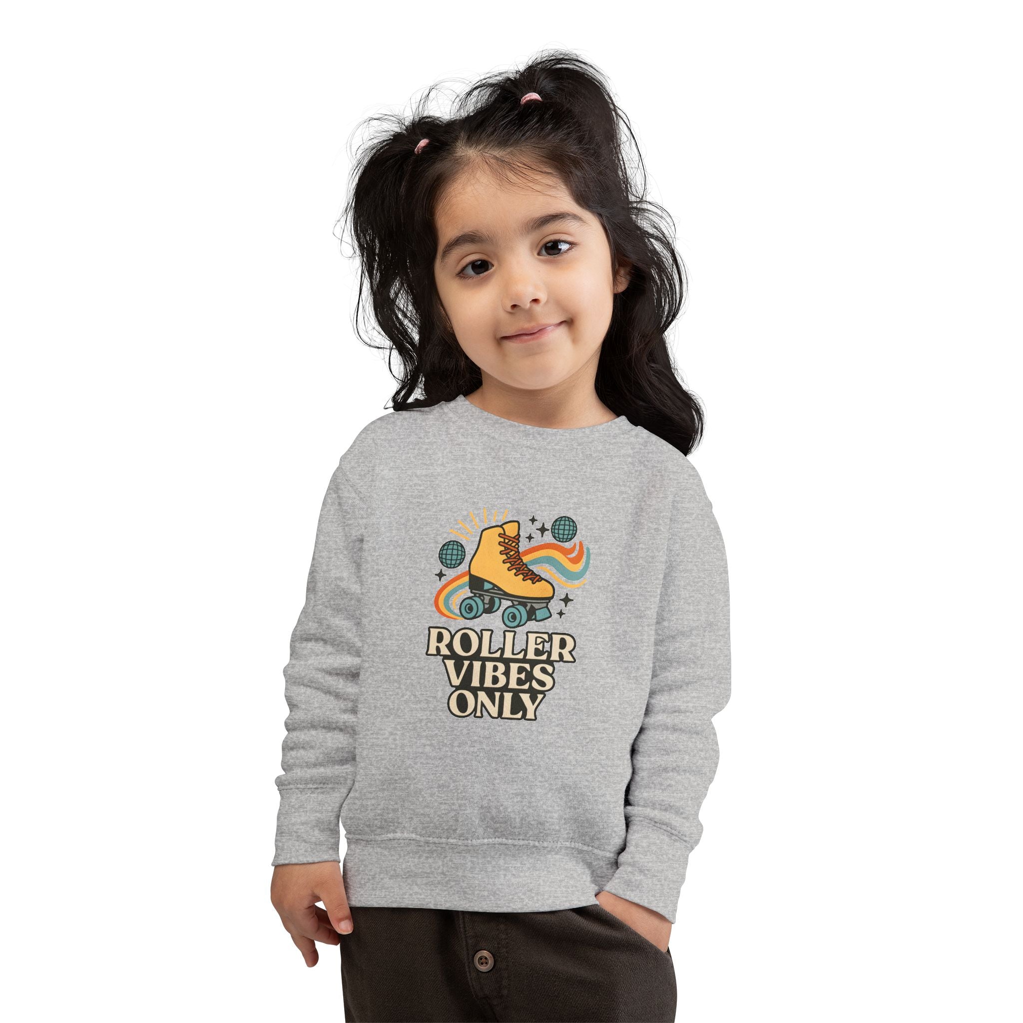Toddler Roller Skating Sweatshirt, Cozy Toddler Hoodie, Skate Vibes Gift, Trendy Kids Apparel, Retro Roller Rink Style