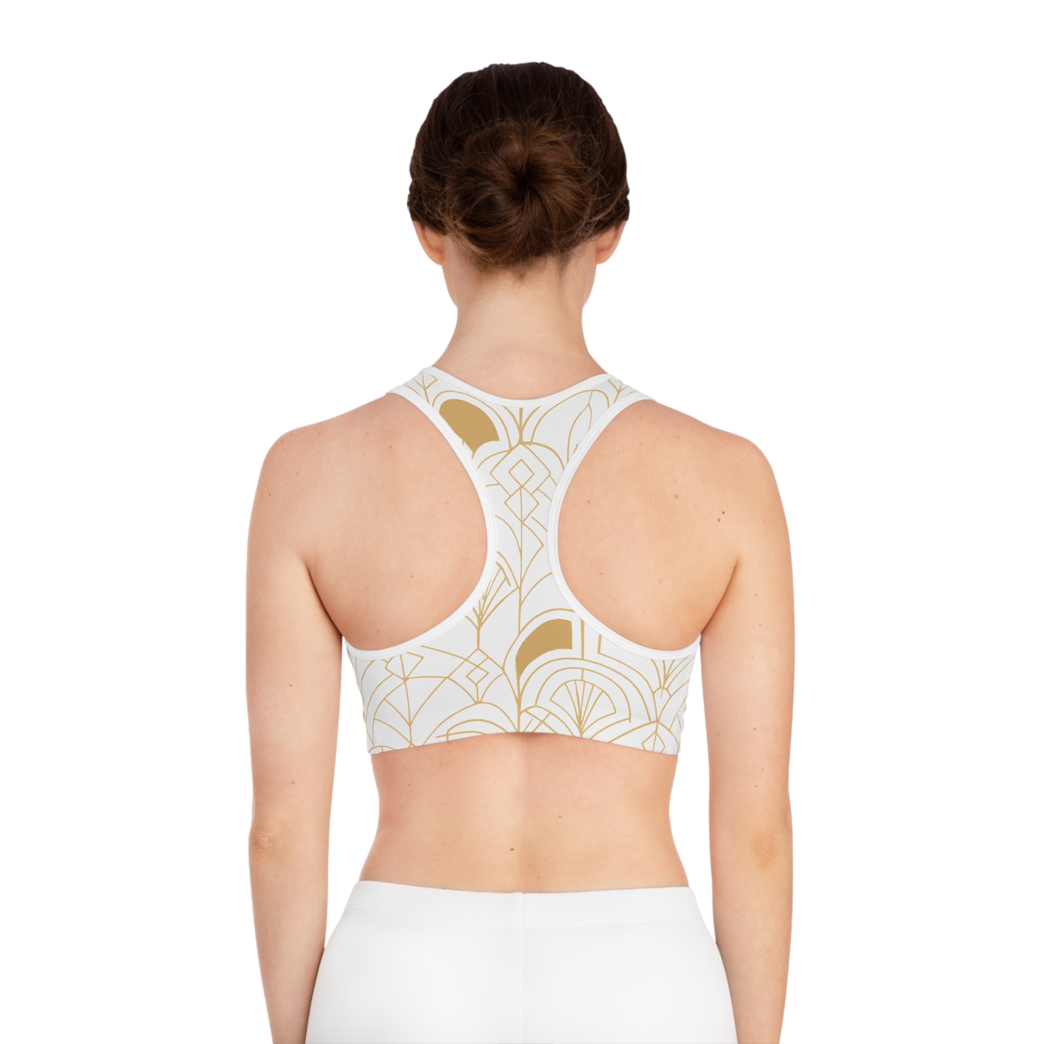 Golden Geometric Sports Bra