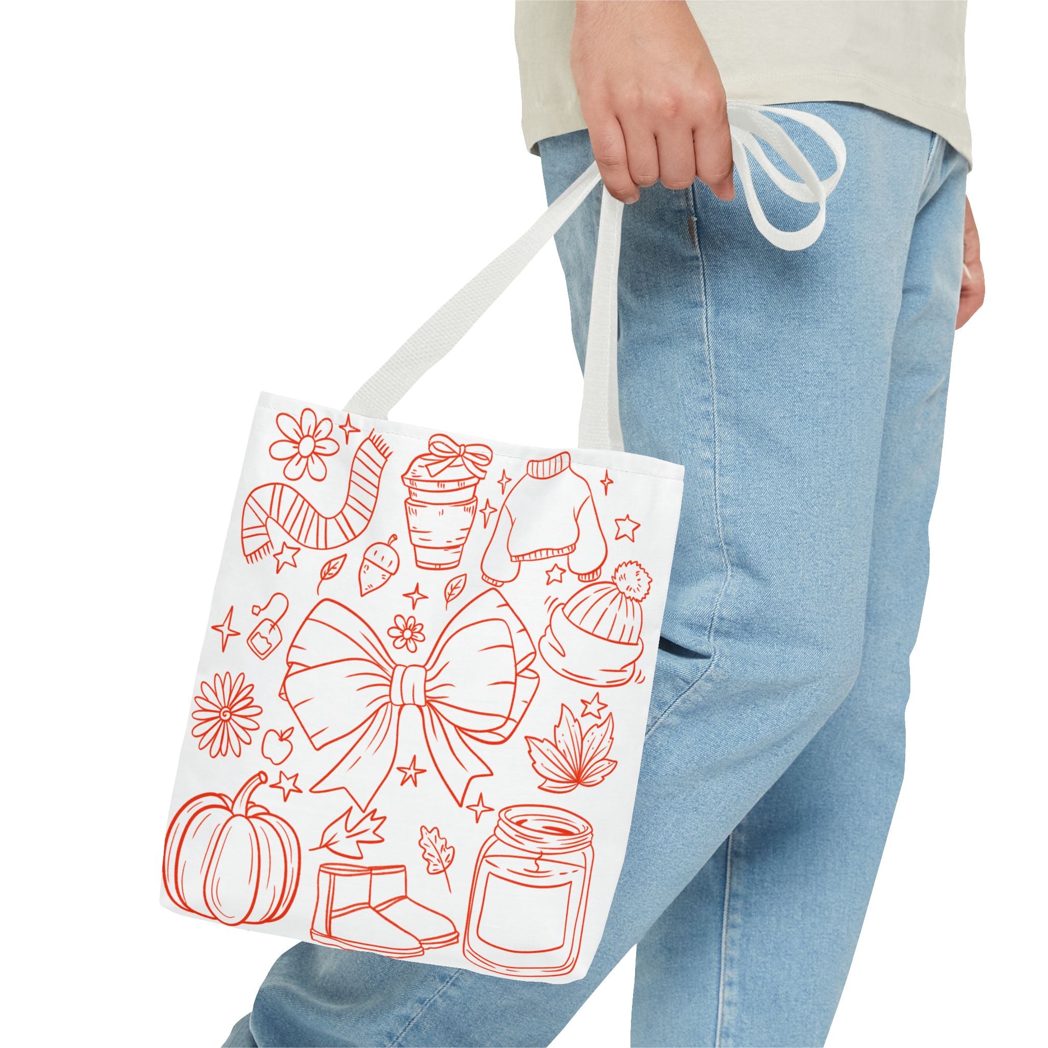 Cozy Fall Tote Bag, Autumn Aesthetic Carry-All, Cute Gift for Her, Shopping Bag, Halloween & Thanksgiving Essential