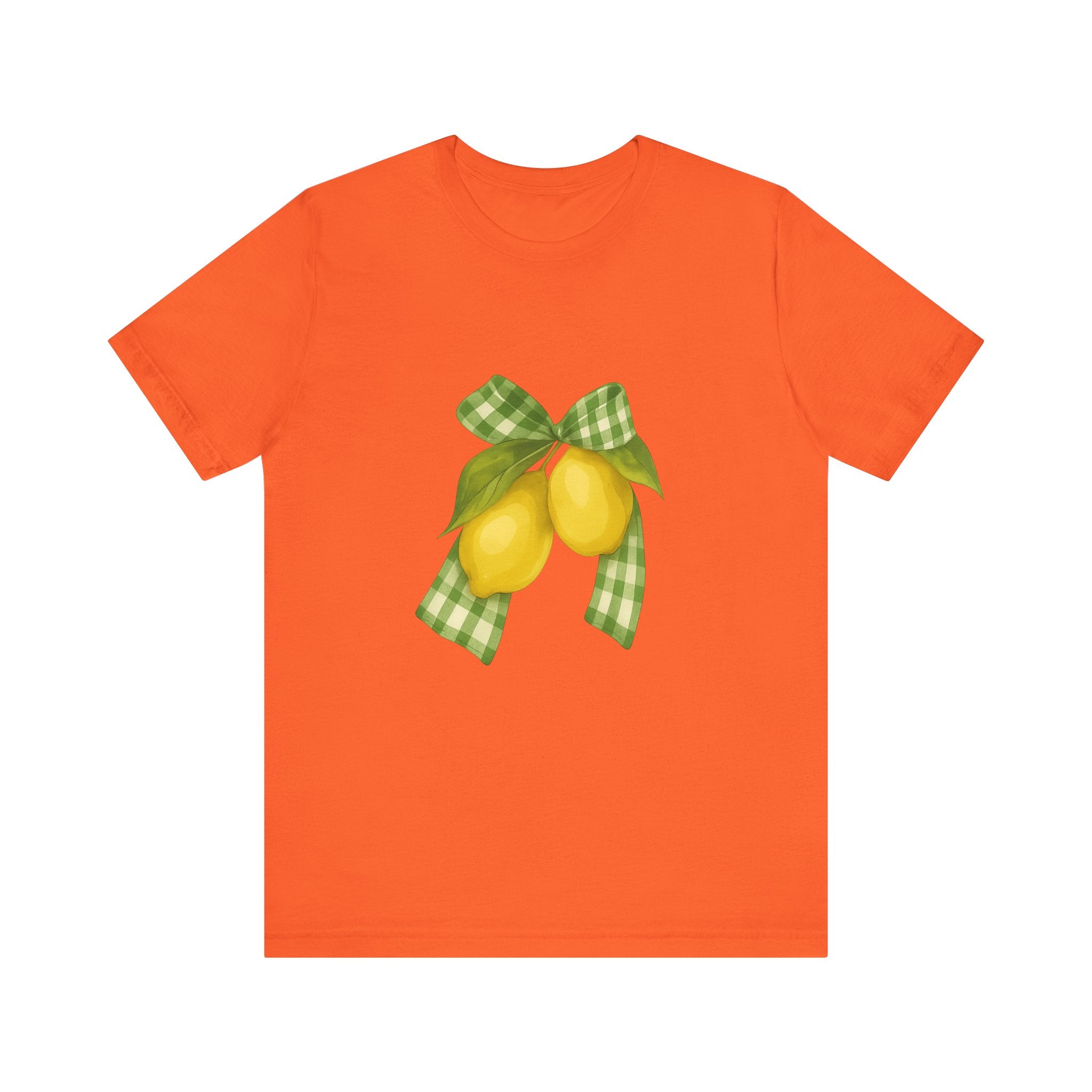 Lemon Bow Tee, Unisex Short Sleeve Shirt, Cute Summer Shirt, Gift for Her, Vintage Style Tee, Lemonade Stand Inspiration
