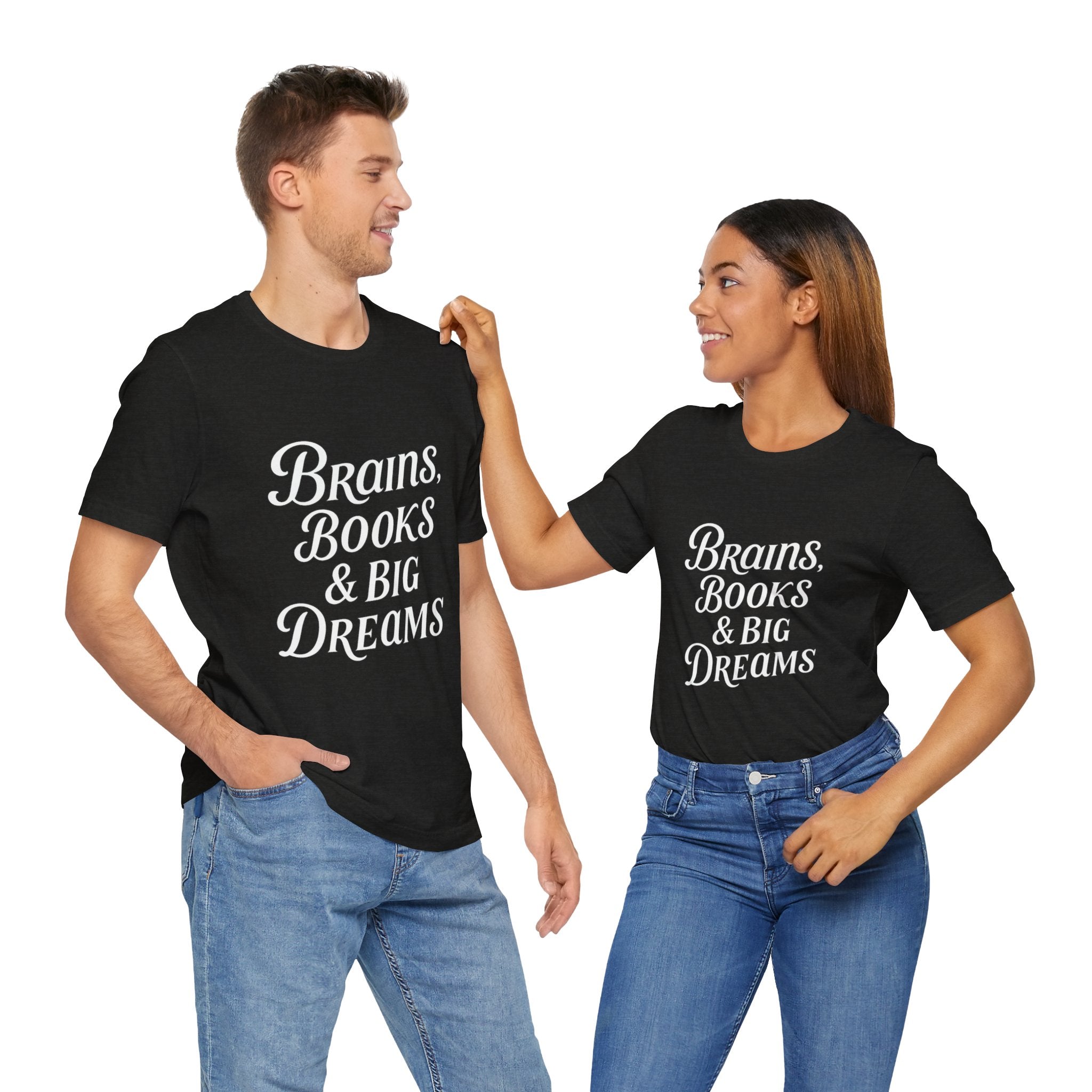 Brainiac Tee, Book Lover Shirt, Big Dreams T-Shirt, Unisex Graphic Top, Intellectual Clothing