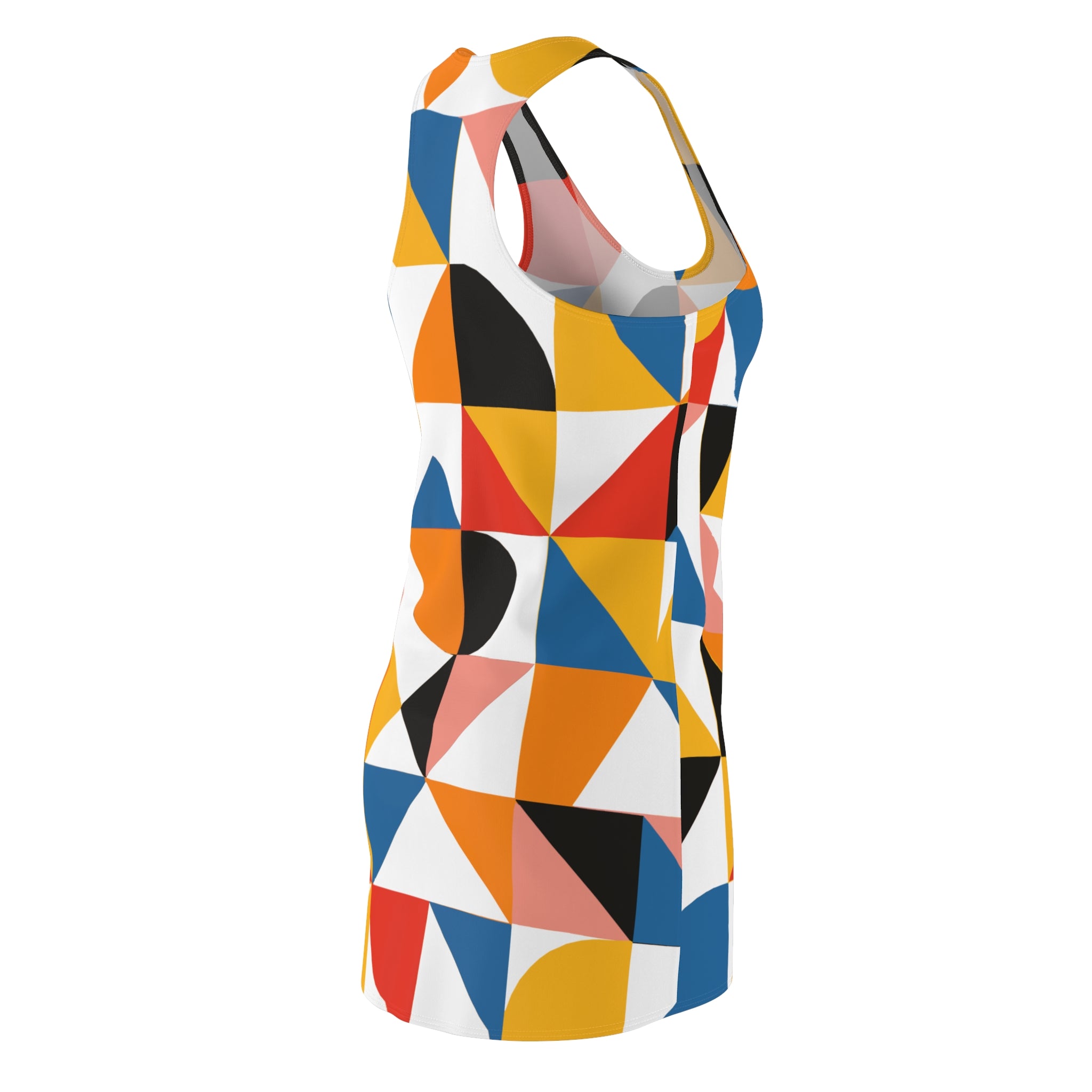 Geometric Print Racerback Dress | Playful Summer Dress, Beach Cover-Up, Casual Dress, Festival Style, Bright Patterned Dress