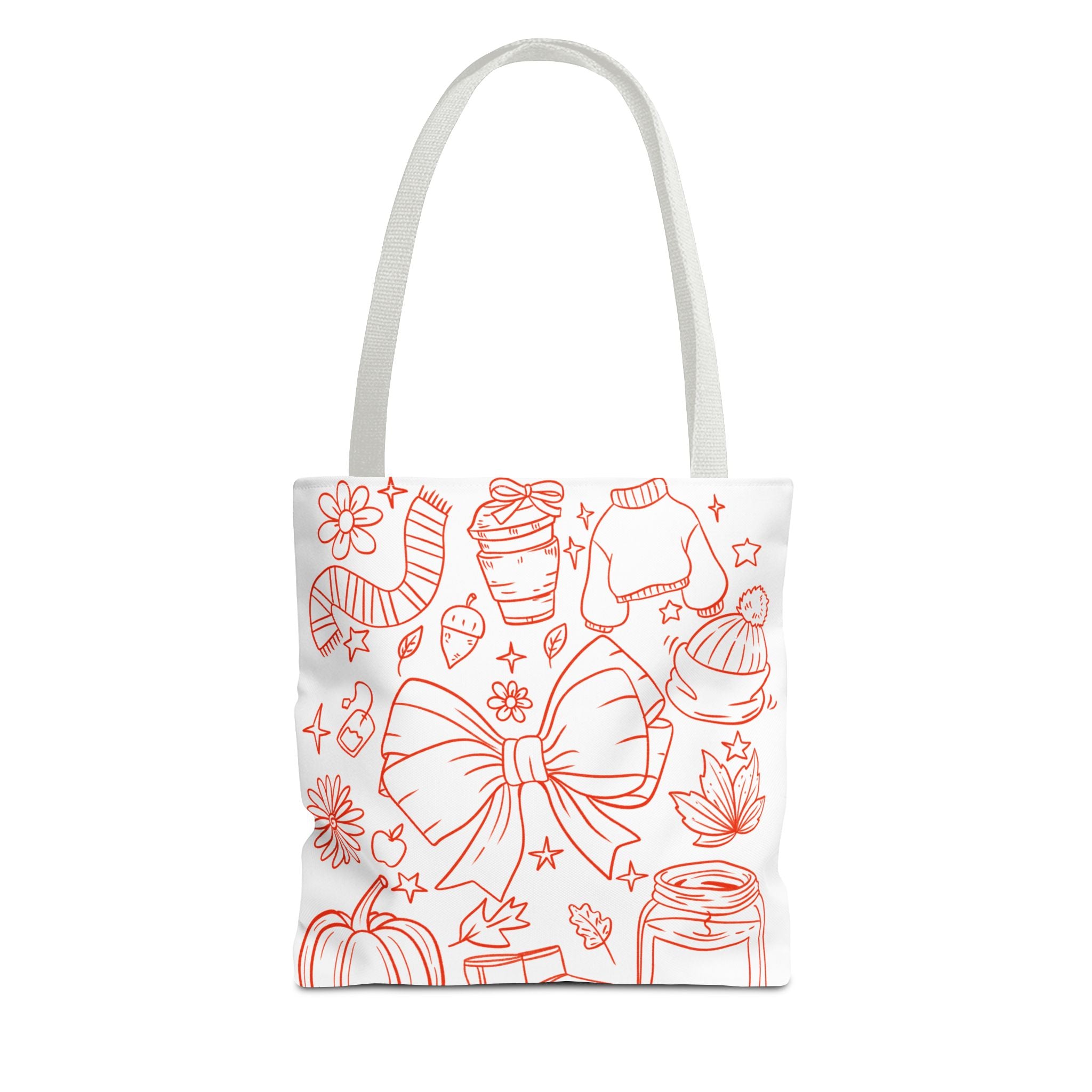 Cozy Fall Tote Bag, Autumn Aesthetic Carry-All, Cute Gift for Her, Shopping Bag, Halloween & Thanksgiving Essential