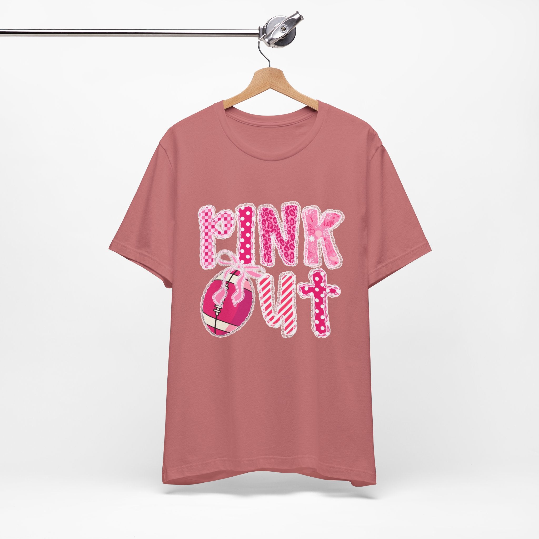 Cute Pink 'PINK OUT' Unisex Tee, Perfect for Breast Cancer Awareness, Casual Wear, Gift for Friends, Fundraising Events, or Team Spirit