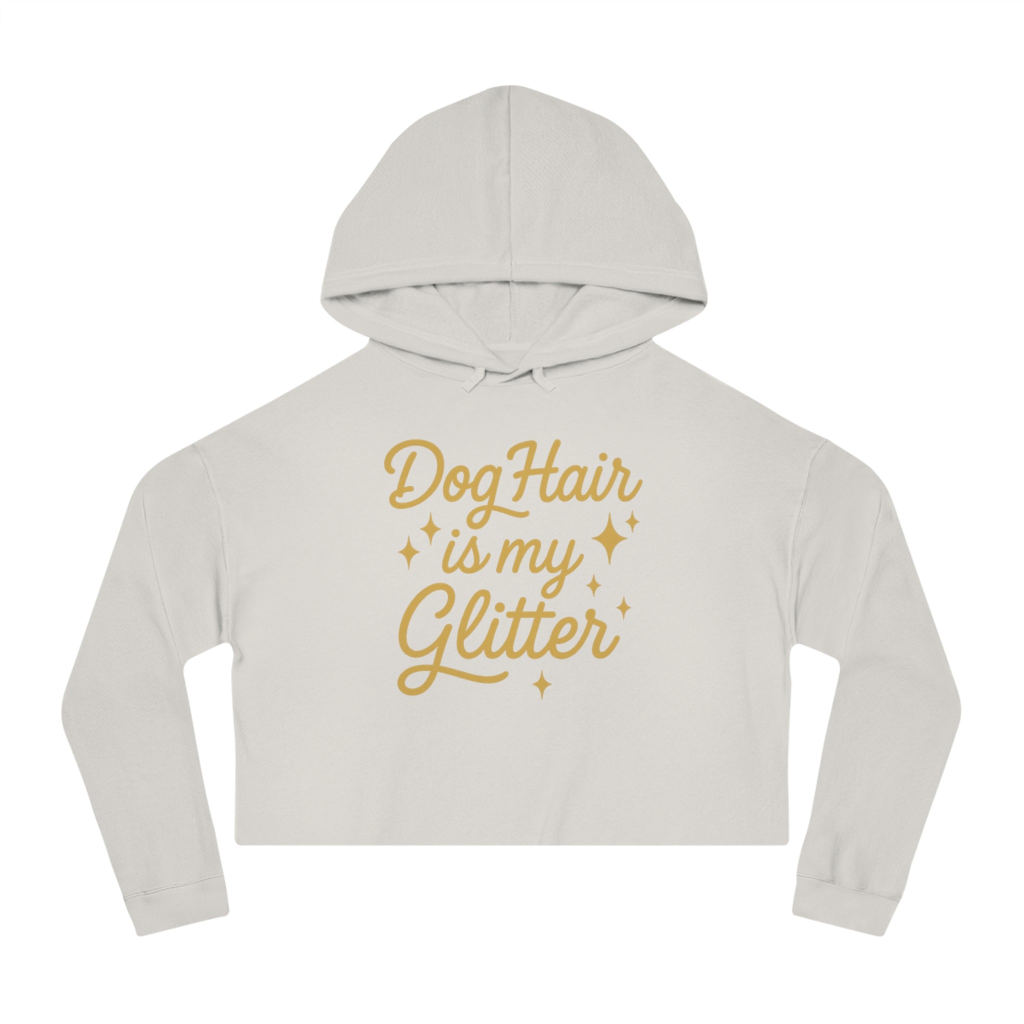 Dog Hair is My Glitter Cropped Hoodie, Cute Pet Owner Gift, Dog Mom Sweatshirt, Funny Animal Lover Apparel, Cozy Fashion Statement