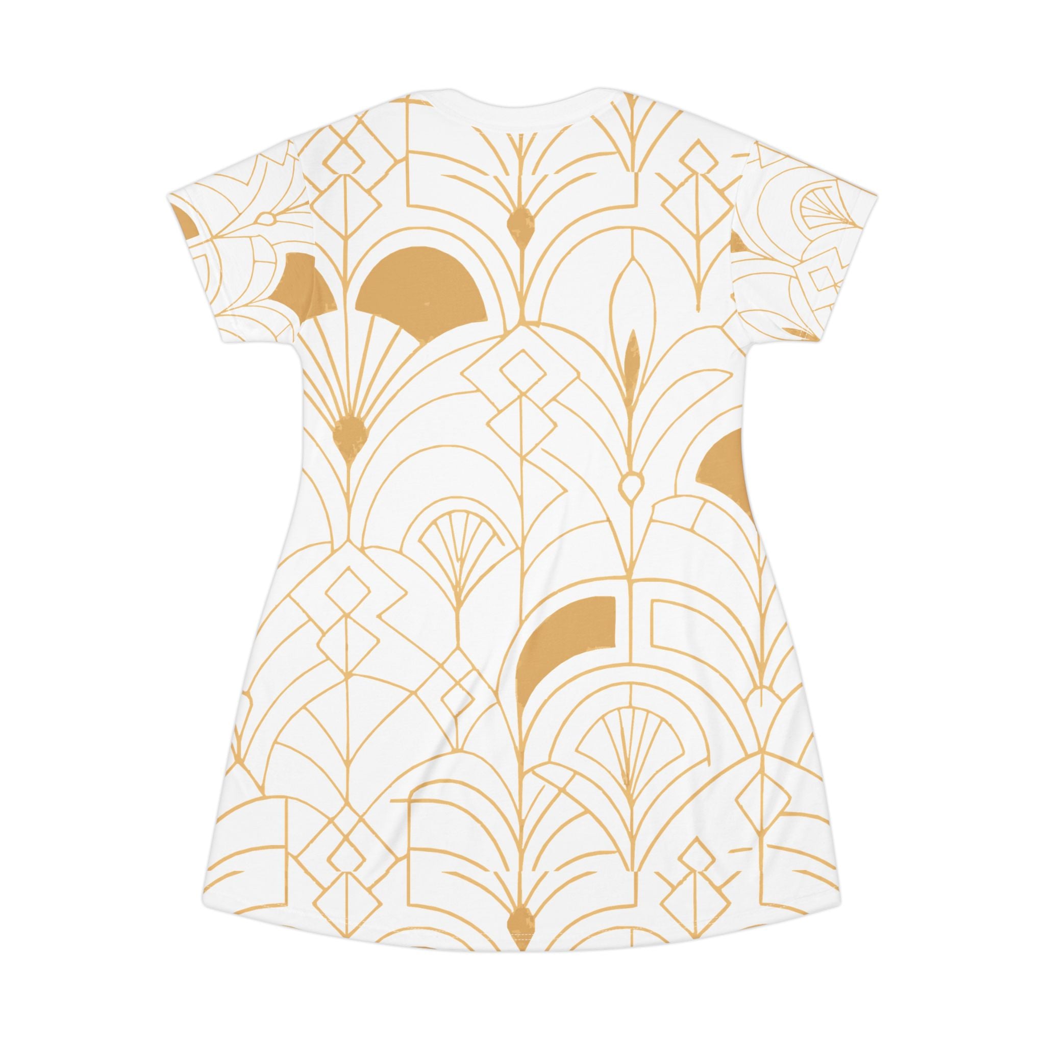 Mandala Art Deco T-Shirt Dress, Bohemian Style Dress, Casual Summer Outfit, Unique Gift, Fashionable Lounge Wear