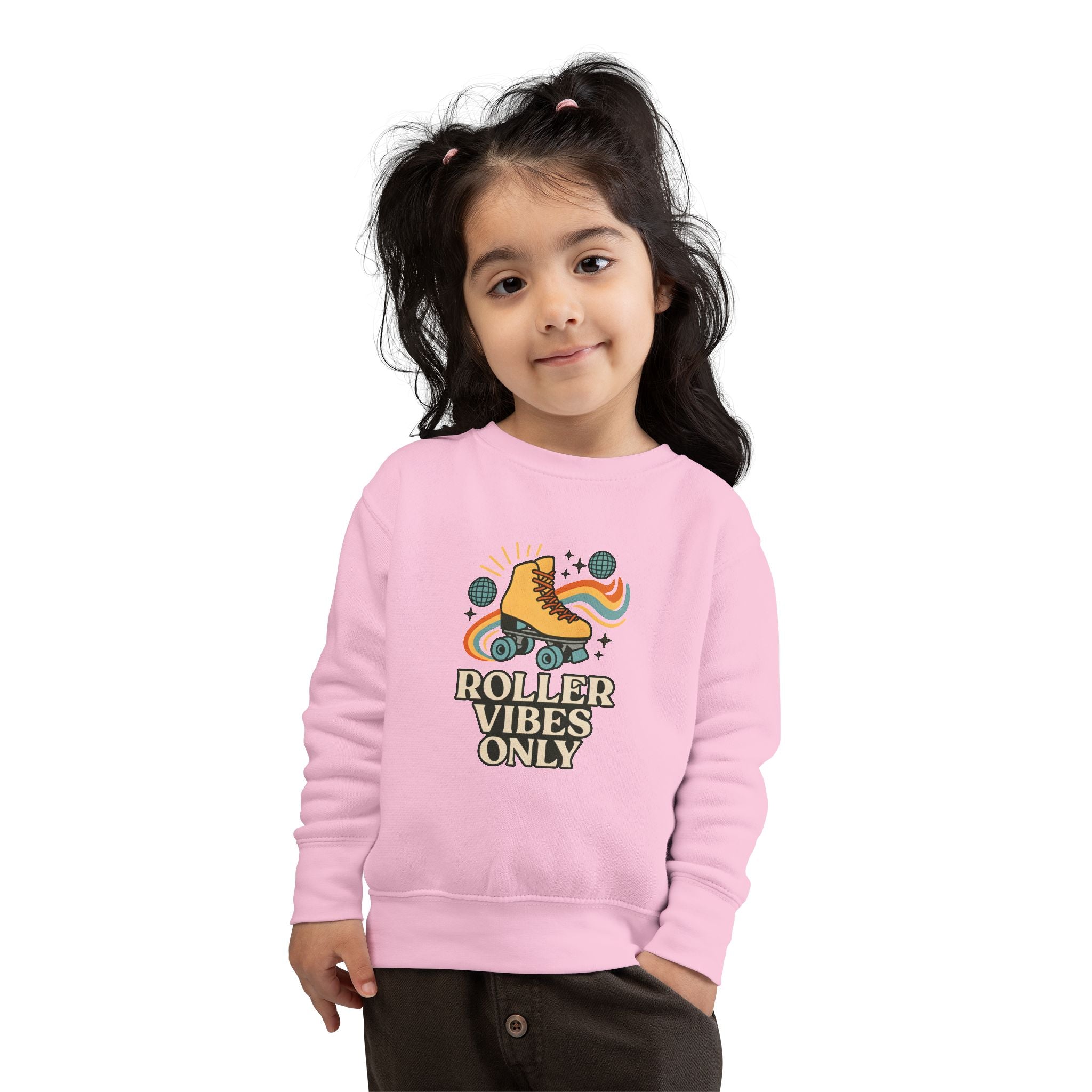 Toddler Roller Skating Sweatshirt, Cozy Toddler Hoodie, Skate Vibes Gift, Trendy Kids Apparel, Retro Roller Rink Style