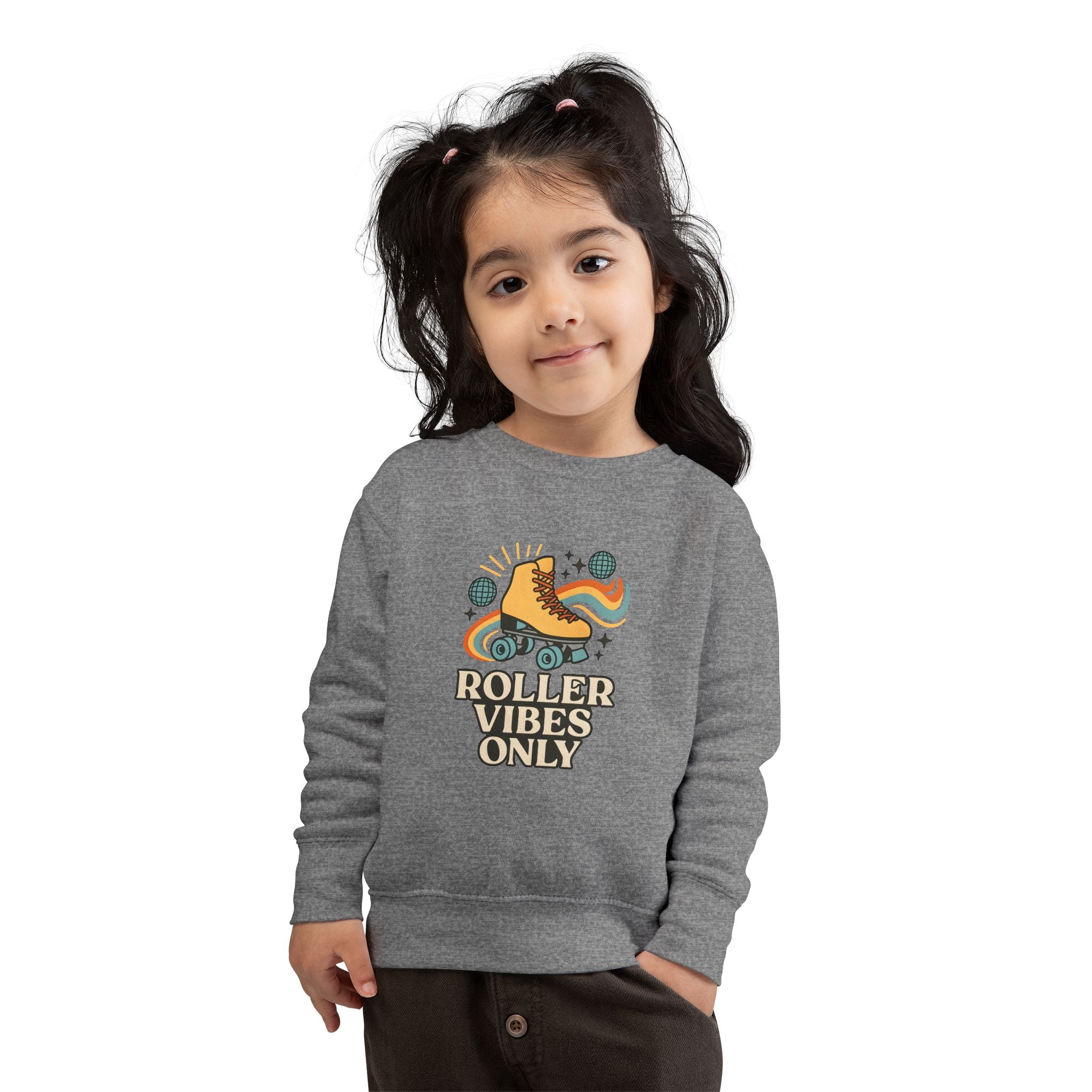 Toddler Roller Skating Sweatshirt, Cozy Toddler Hoodie, Skate Vibes Gift, Trendy Kids Apparel, Retro Roller Rink Style
