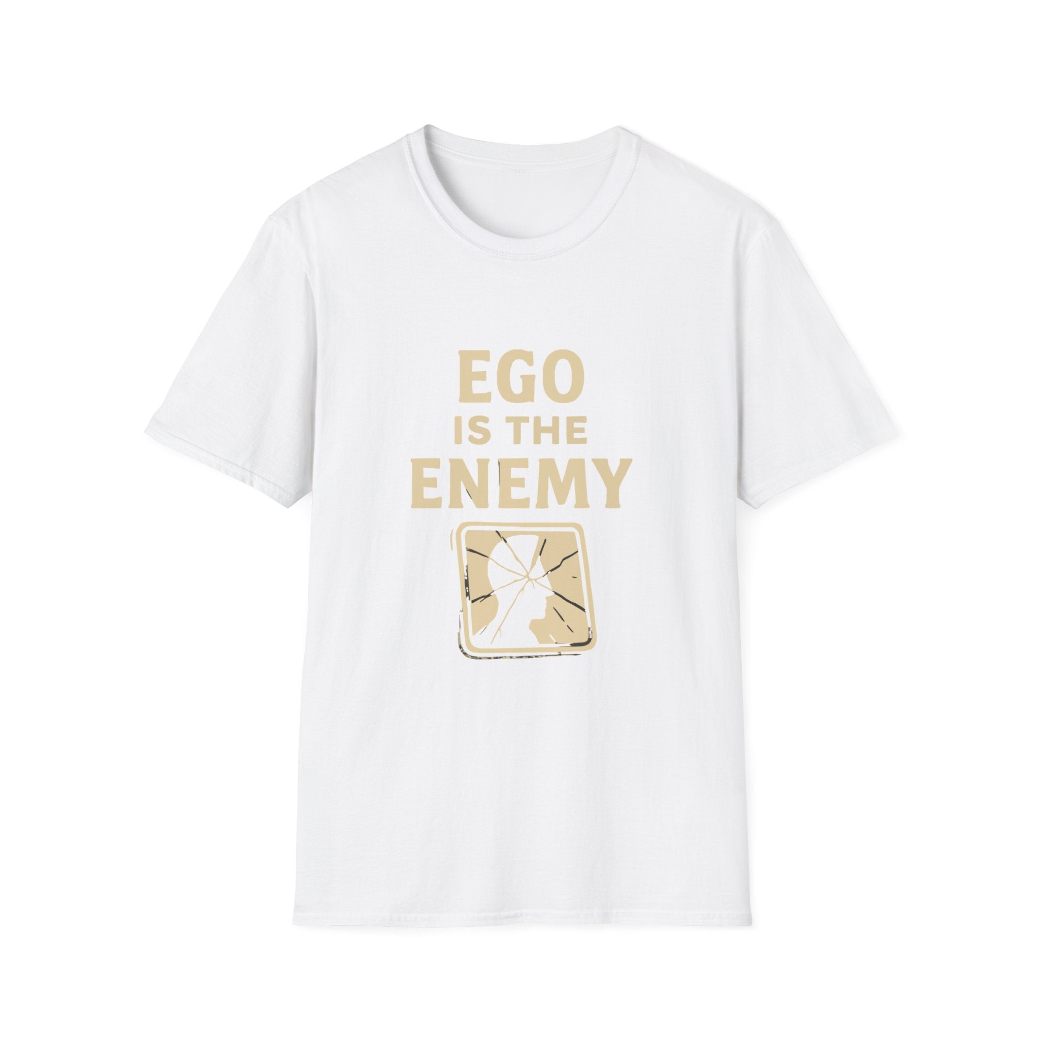 Ego Is The Enemy Unisex Softstyle Tee, Inspirational Graphic Shirt, Motivational Quote Top, Self-Development Apparel, Minimalist T-Shirt,