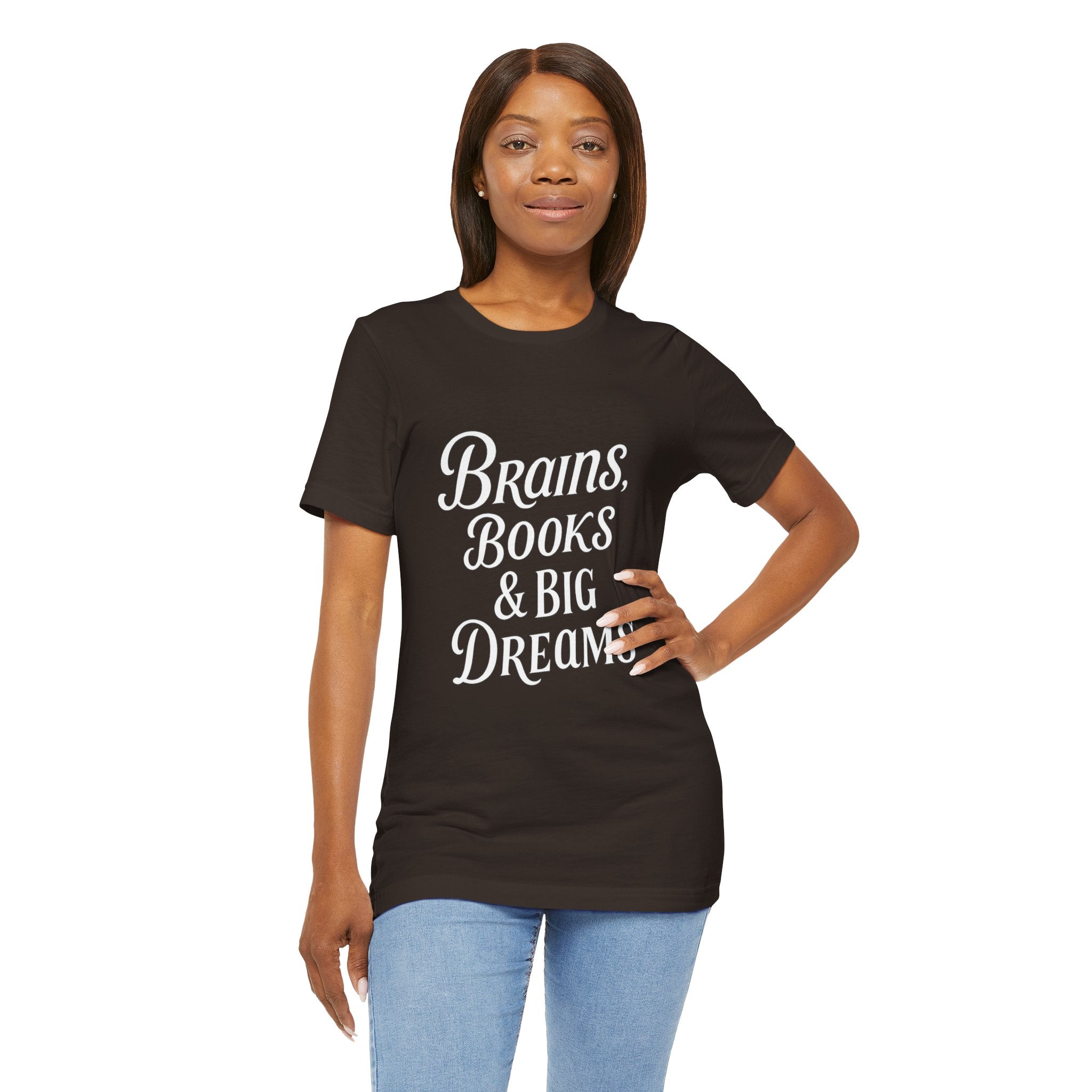 Brainiac Tee, Book Lover Shirt, Big Dreams T-Shirt, Unisex Graphic Top, Intellectual Clothing