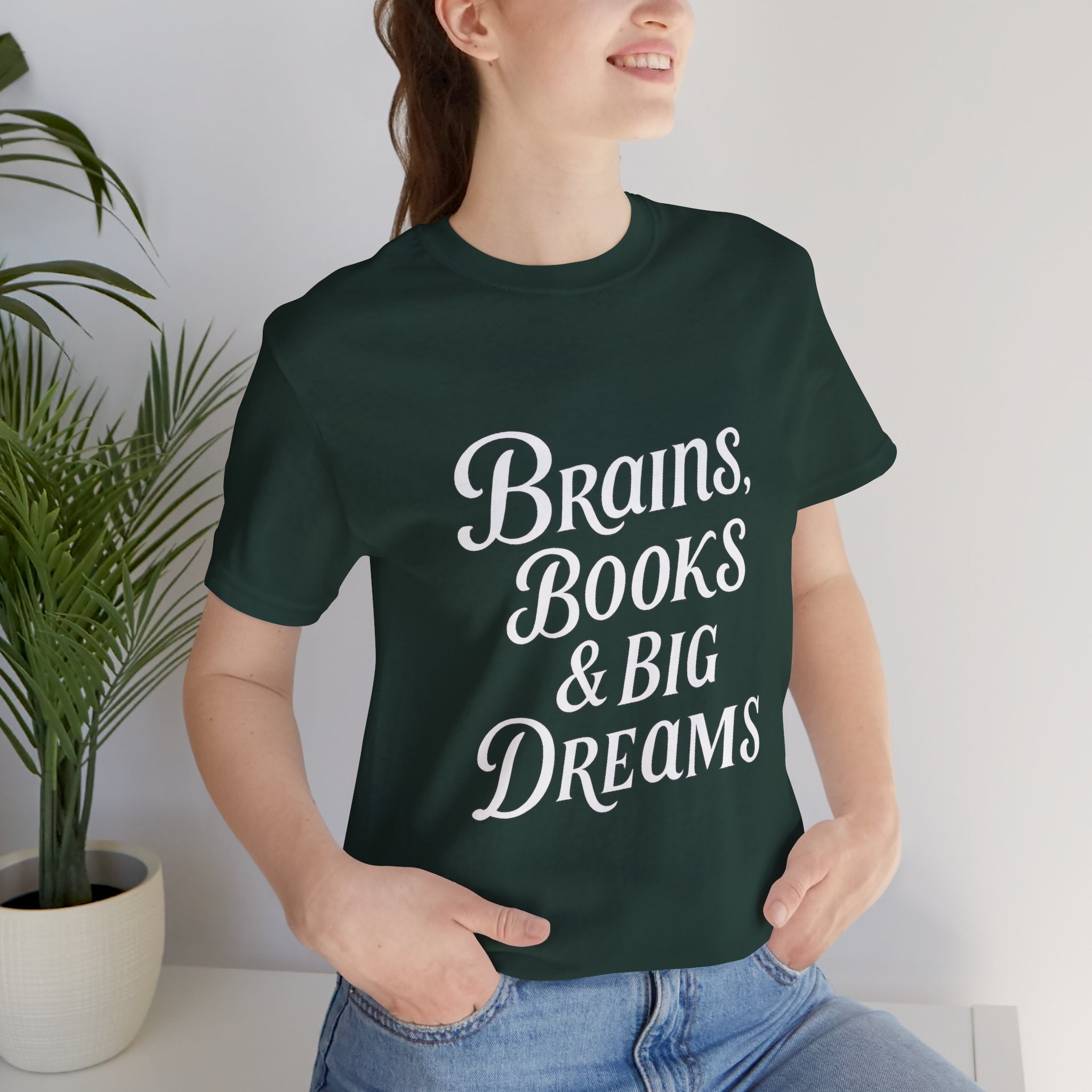 Brainiac Tee, Book Lover Shirt, Big Dreams T-Shirt, Unisex Graphic Top, Intellectual Clothing