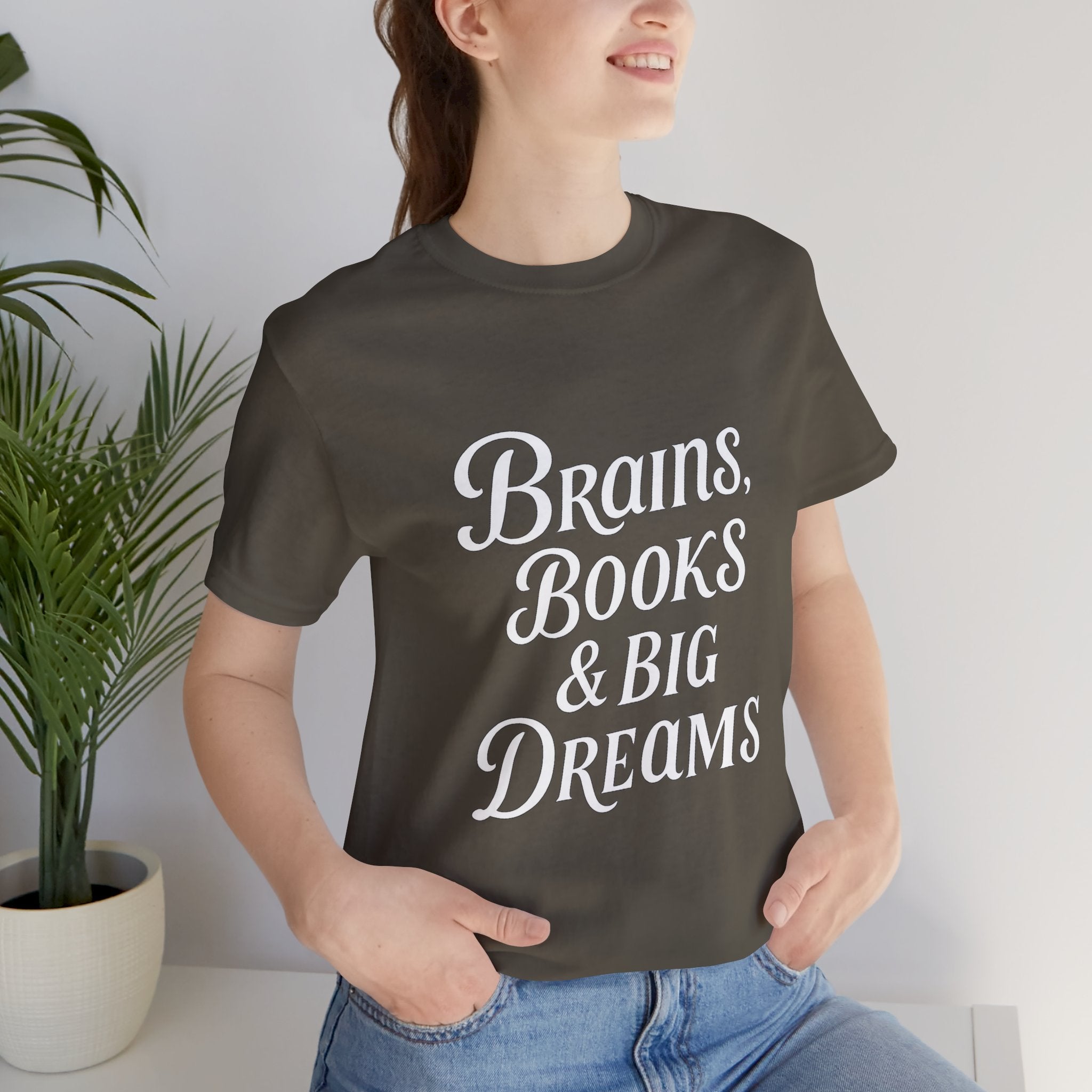 Brainiac Tee, Book Lover Shirt, Big Dreams T-Shirt, Unisex Graphic Top, Intellectual Clothing