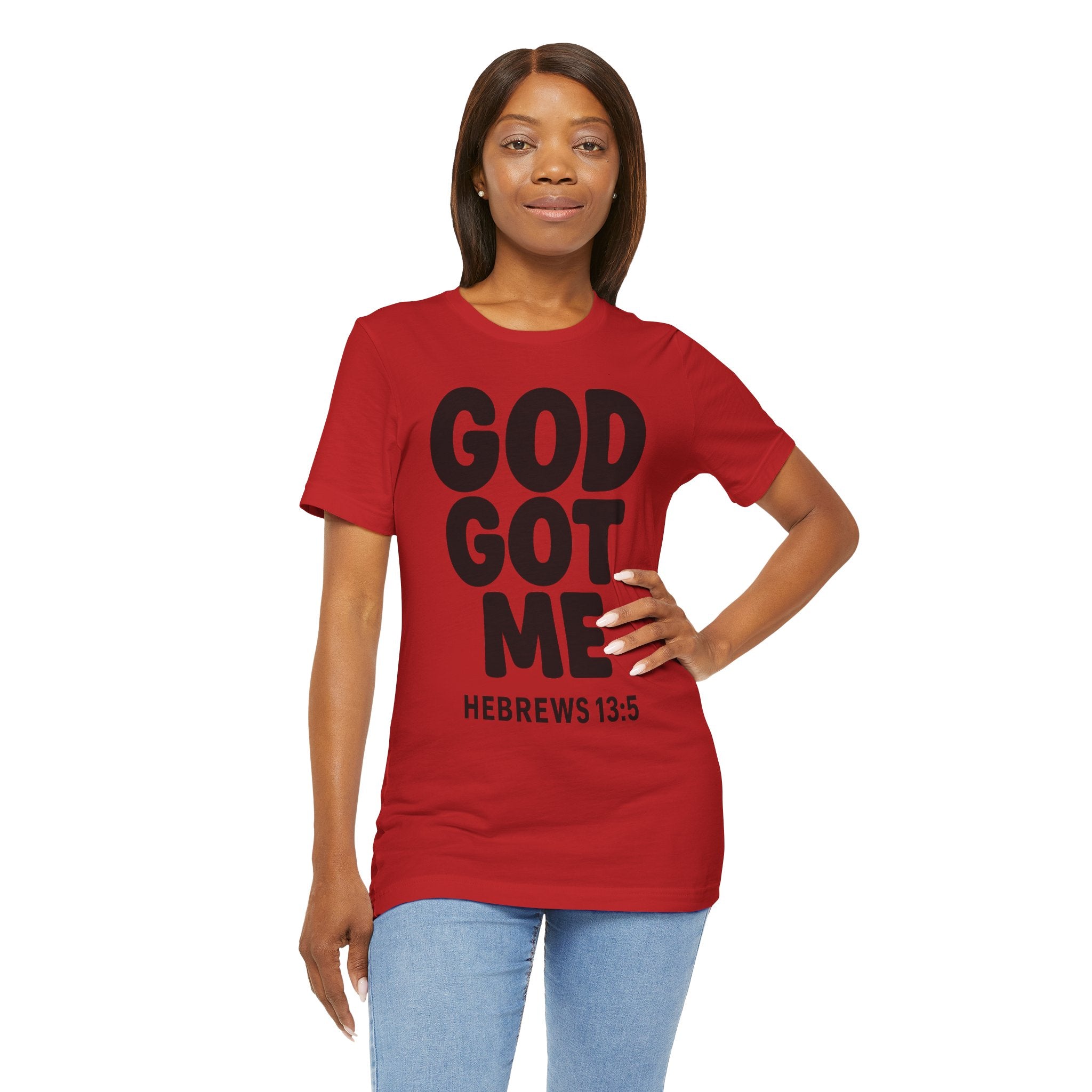 GOD GOT ME Religious T-Shirt, Christian Design. Clothing, Inspirational Tee, Faith Shirt, Unisex Jersey Short Sleeve Tee with
