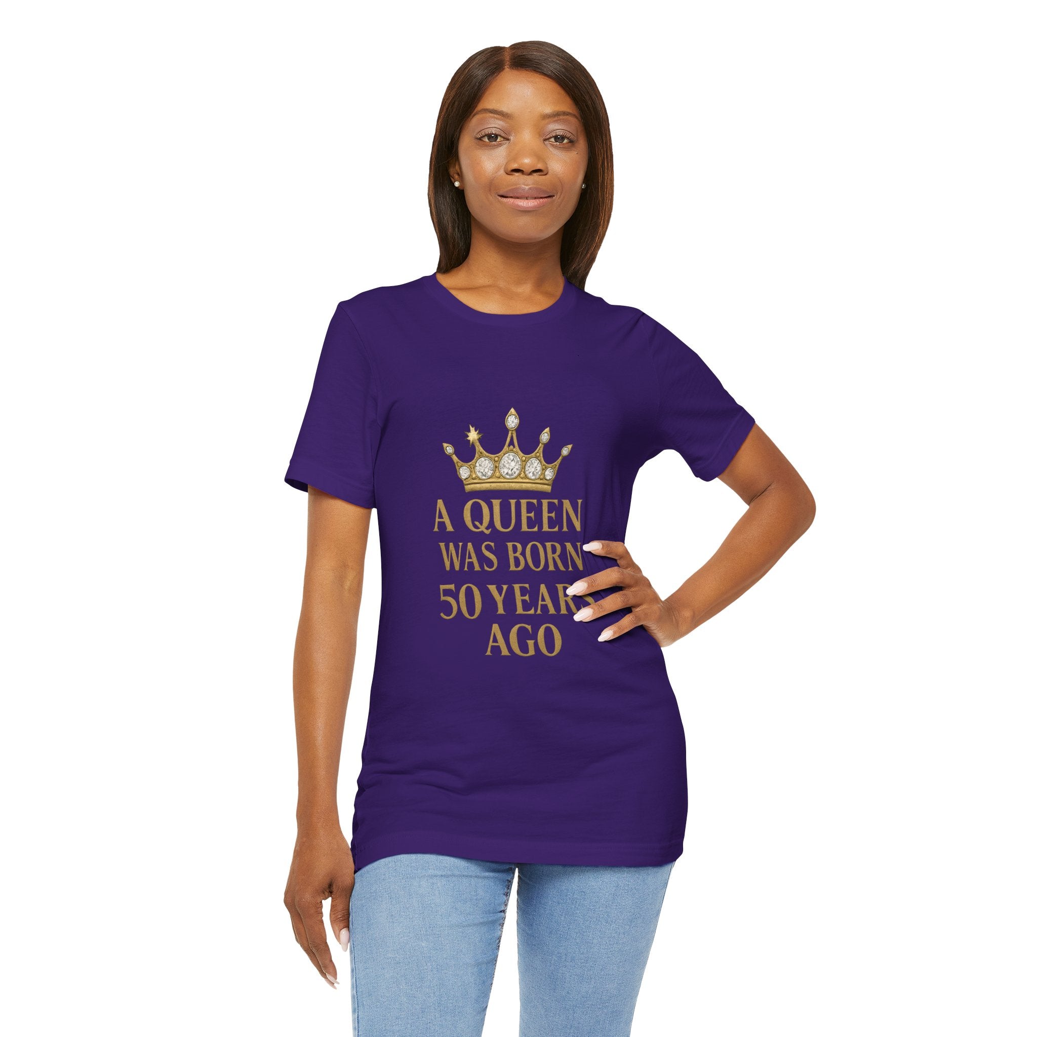 50th Birthday Queen Tee, A Queen Was Born 50 Years Ago Shirt, Anniversary Gift, Retro T-Shirt, Crown Design Tee